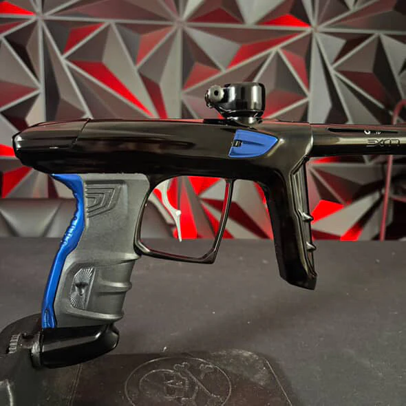 Used DLX Luxe IDOL Paintball Gun - Polished Black/Blue w/New Grips - Image 2