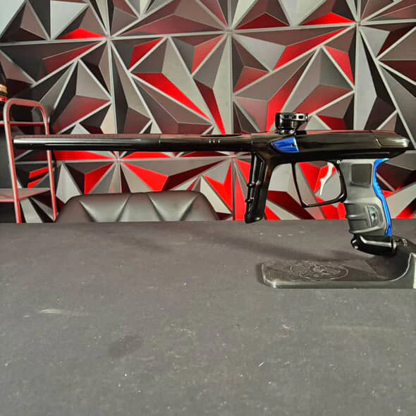Used DLX Luxe IDOL Paintball Gun - Polished Black/Blue w/New Grips - Image 7