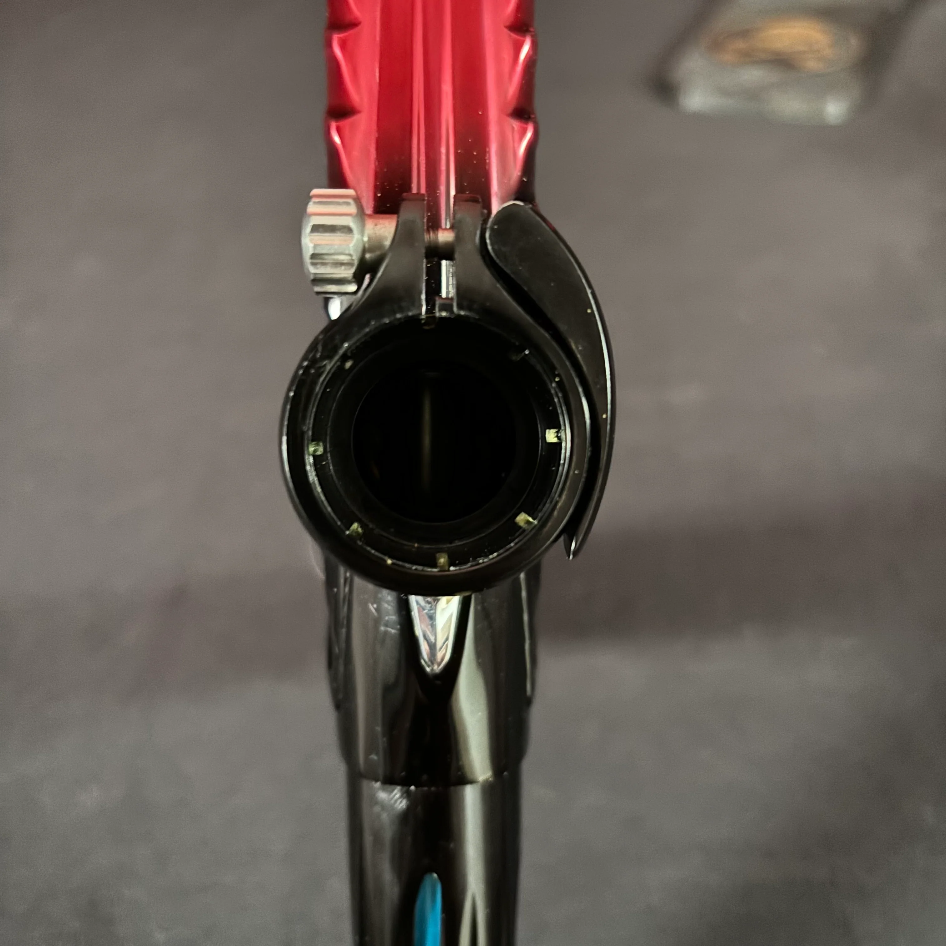 Used DLX Luxe "Project" TM40 Paintball Gun - Red/Black Fade w/Matching Mech Frame - Image 11