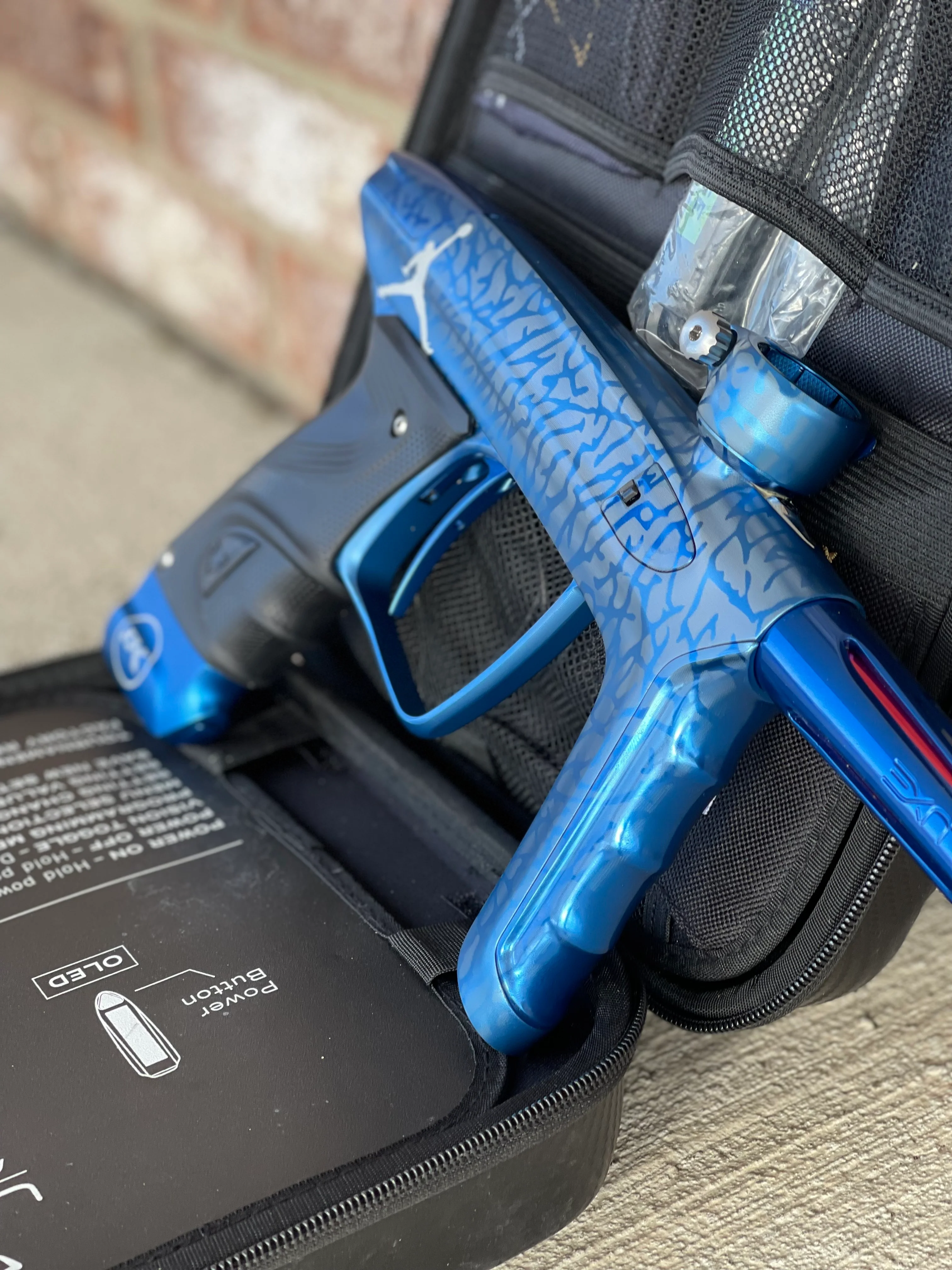 Used DLX Luxe TM40 Paintball Gun - Blue Custom Laser Engraving - Image 2
