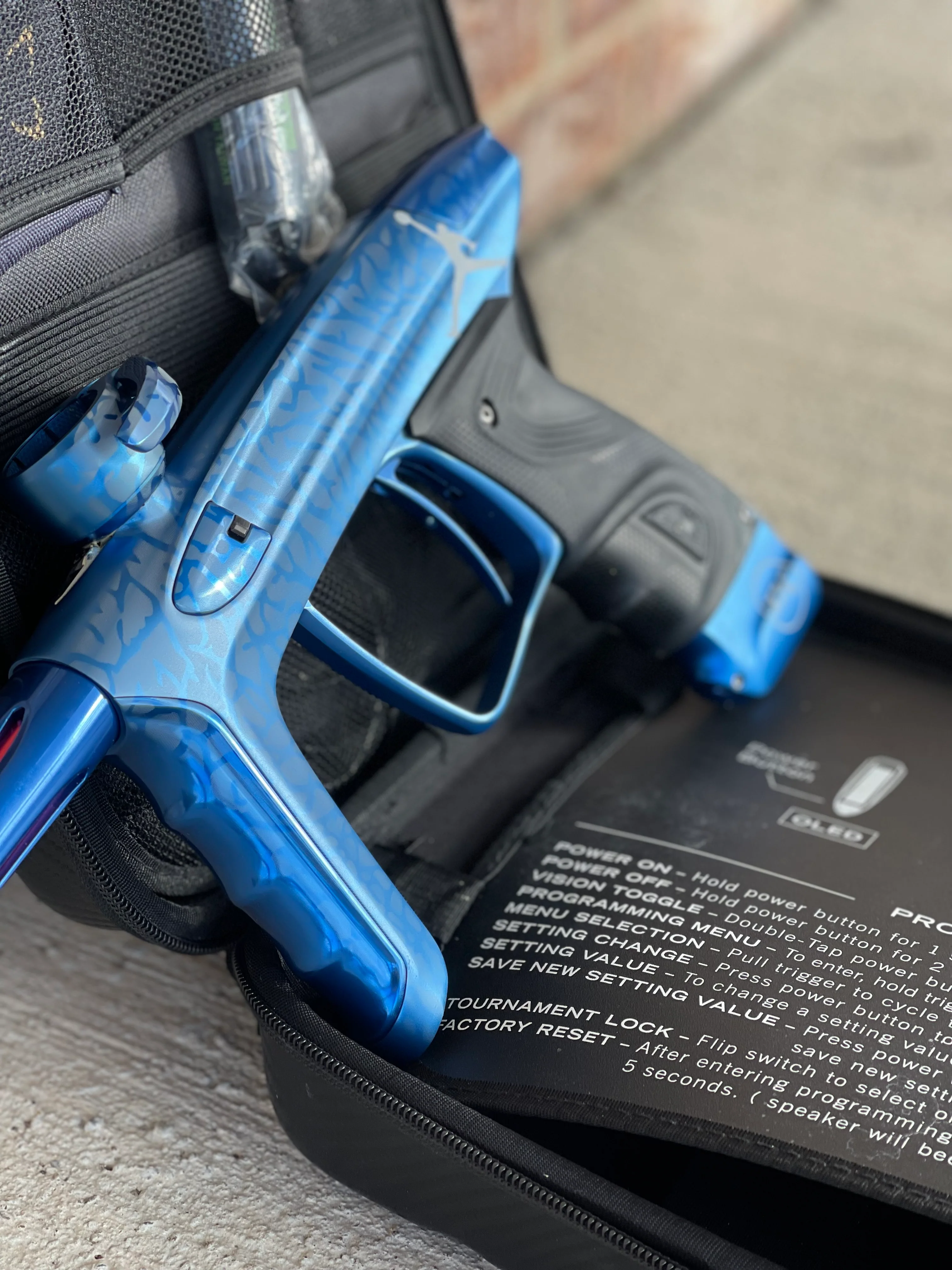 Used DLX Luxe TM40 Paintball Gun - Blue Custom Laser Engraving - Image 3