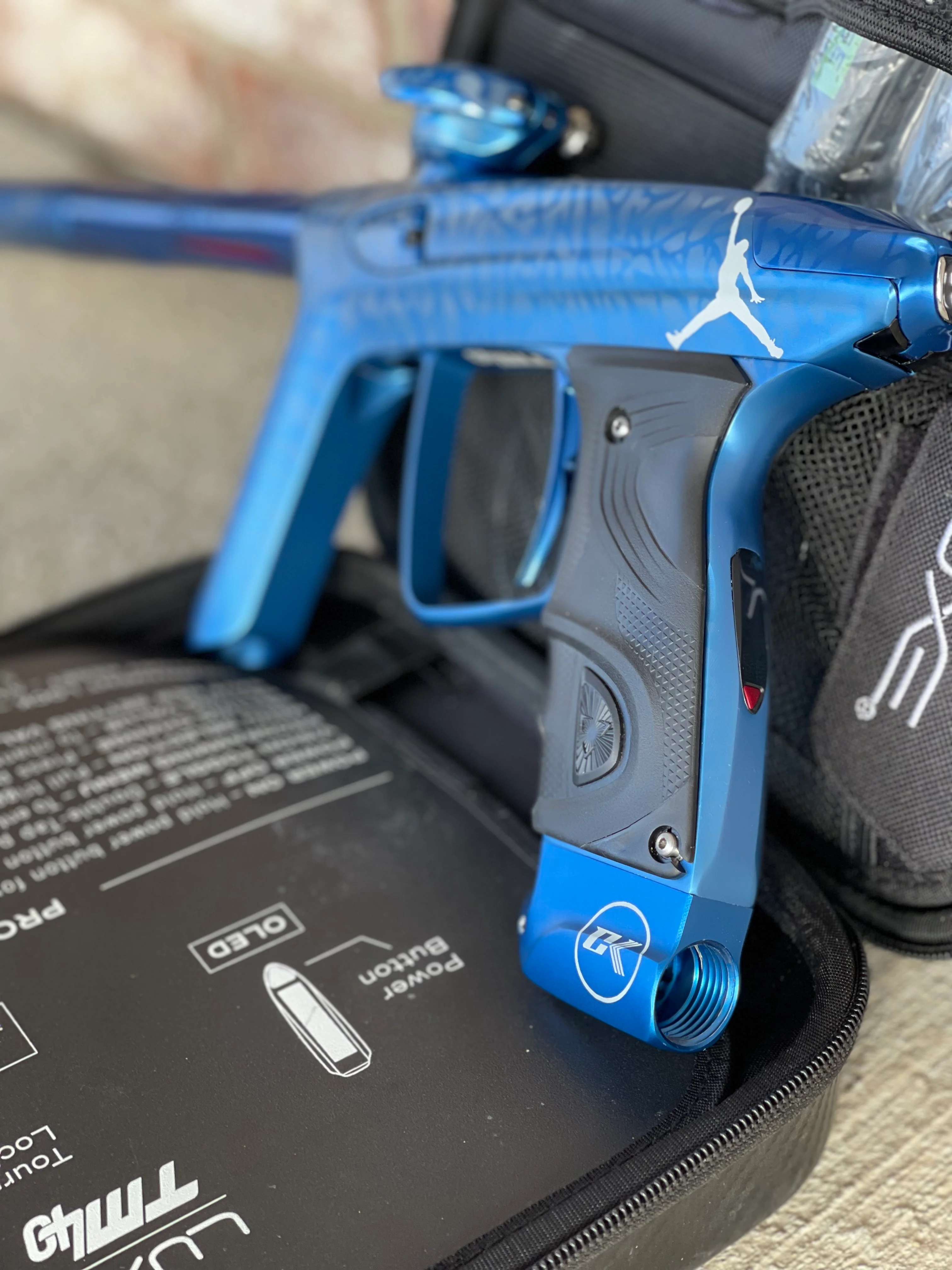 Used DLX Luxe TM40 Paintball Gun - Blue Custom Laser Engraving - Image 4