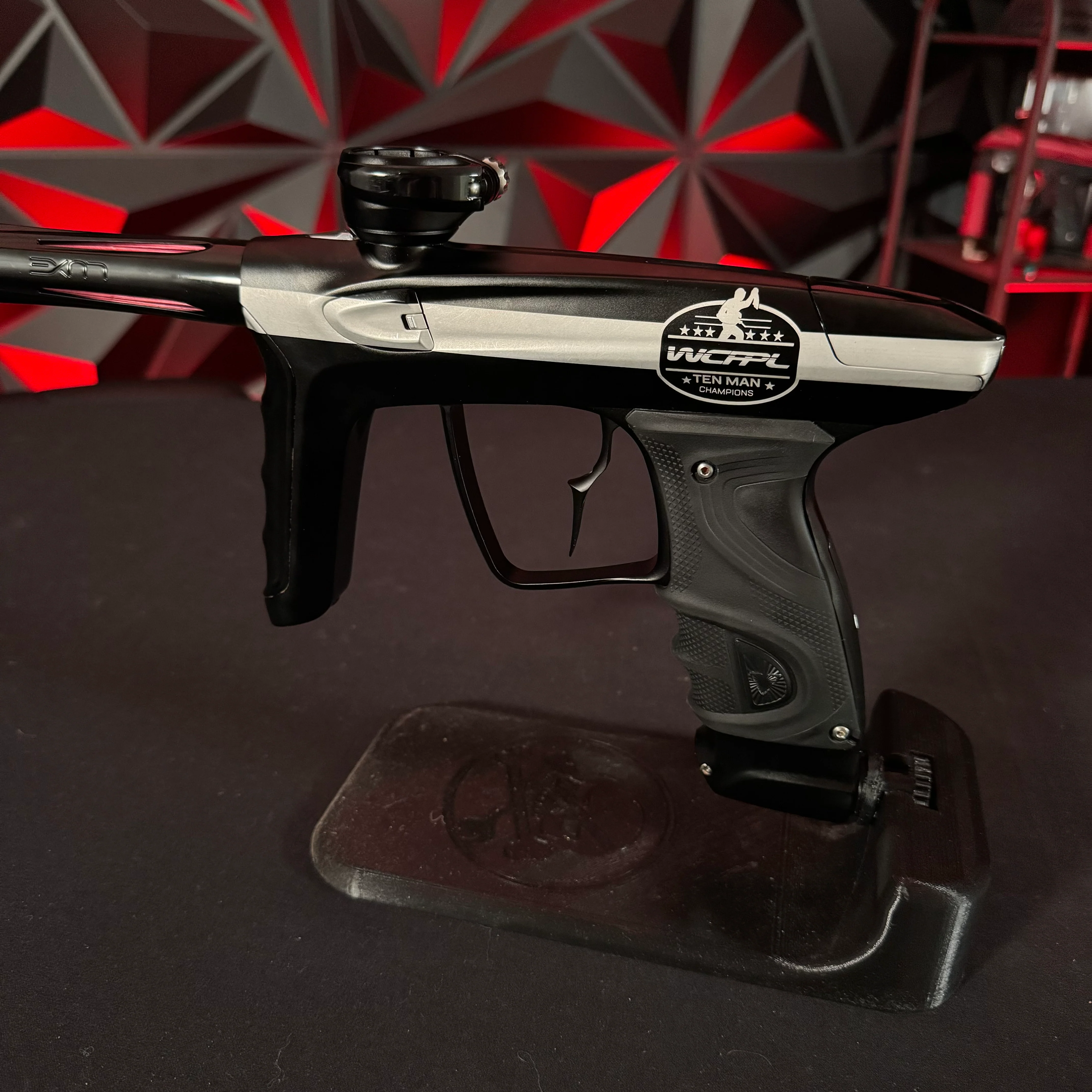 Used DLX Luxe TM40 Paintball Gun - Lazer Engraved WCPPL Ten Man Edition (Dust Black / Gloss Black) w/Black Infamous Trigger - Image 3