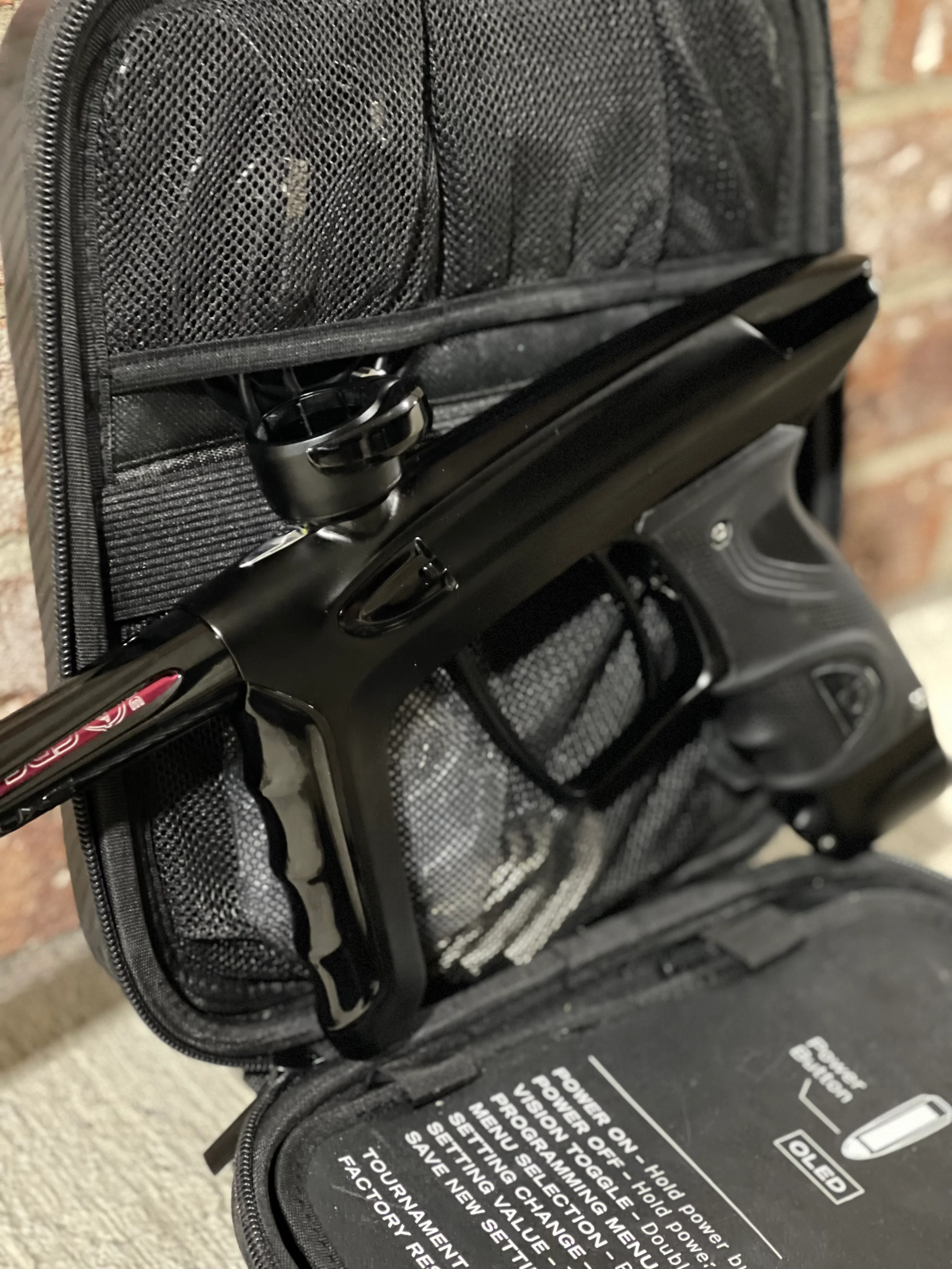 Used DLX Luxe TM40 Paintball Gun - Dust Black / Gloss Black w/ Tan Grips - Image 4