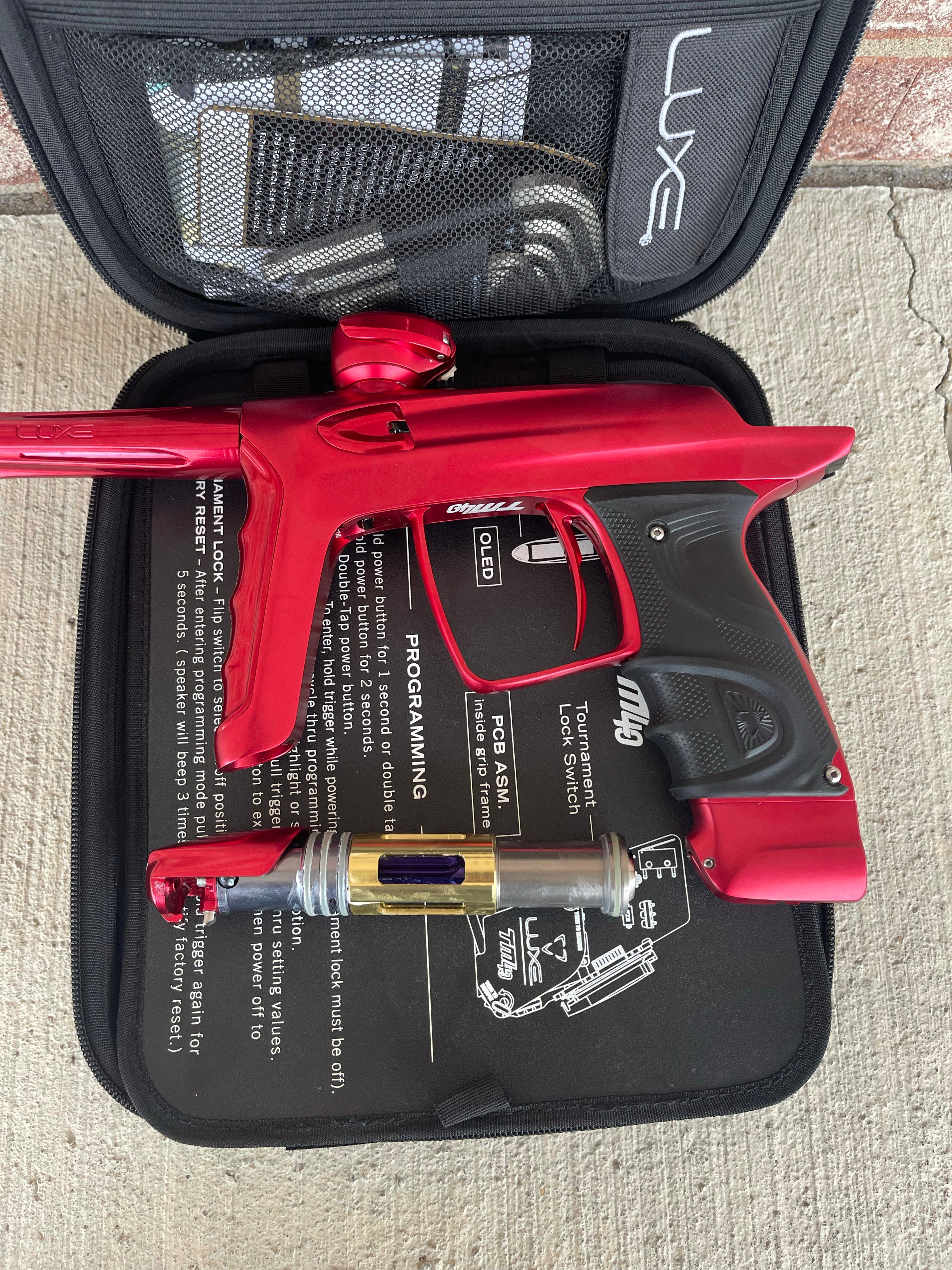 Used DLX Luxe TM40 Paintball Gun - Dust Red / Gloss Red - Image 5