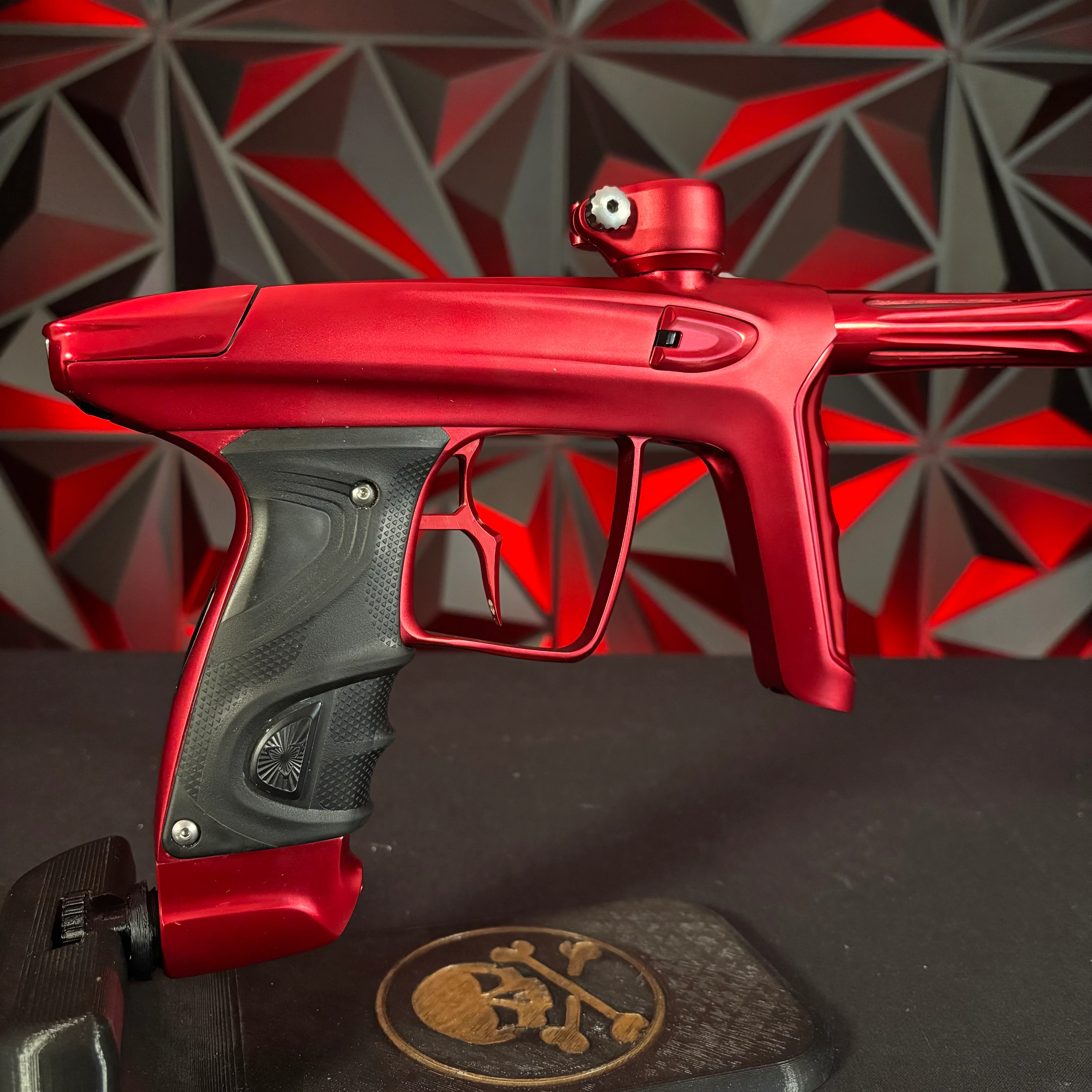 Used DLX Luxe TM40 Paintball Gun - Dust Red / Gloss Red w/Infamous Deuce Trigger - Image 2