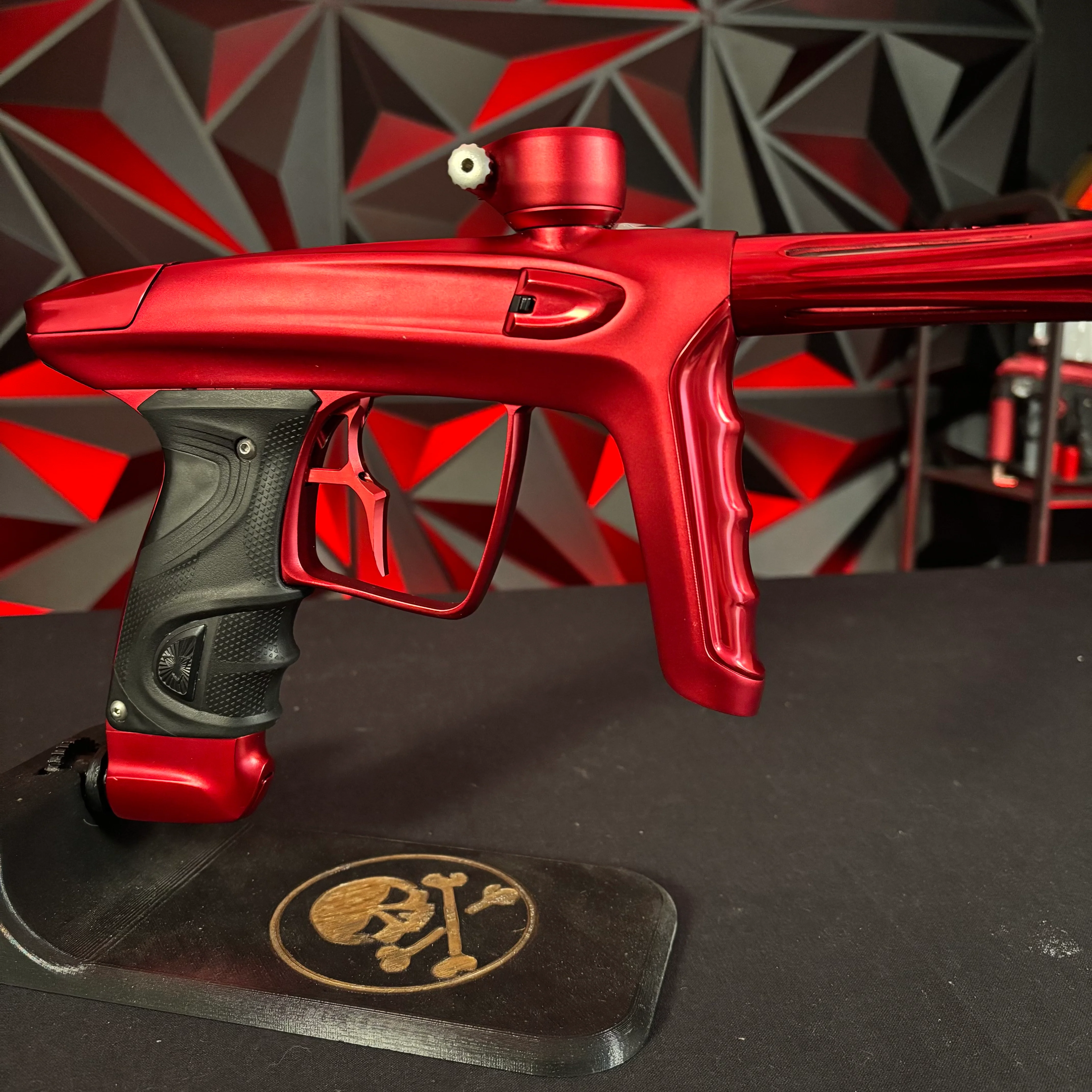 Used DLX Luxe TM40 Paintball Gun - Dust Red / Gloss Red w/Infamous Deuce Trigger - Image 4