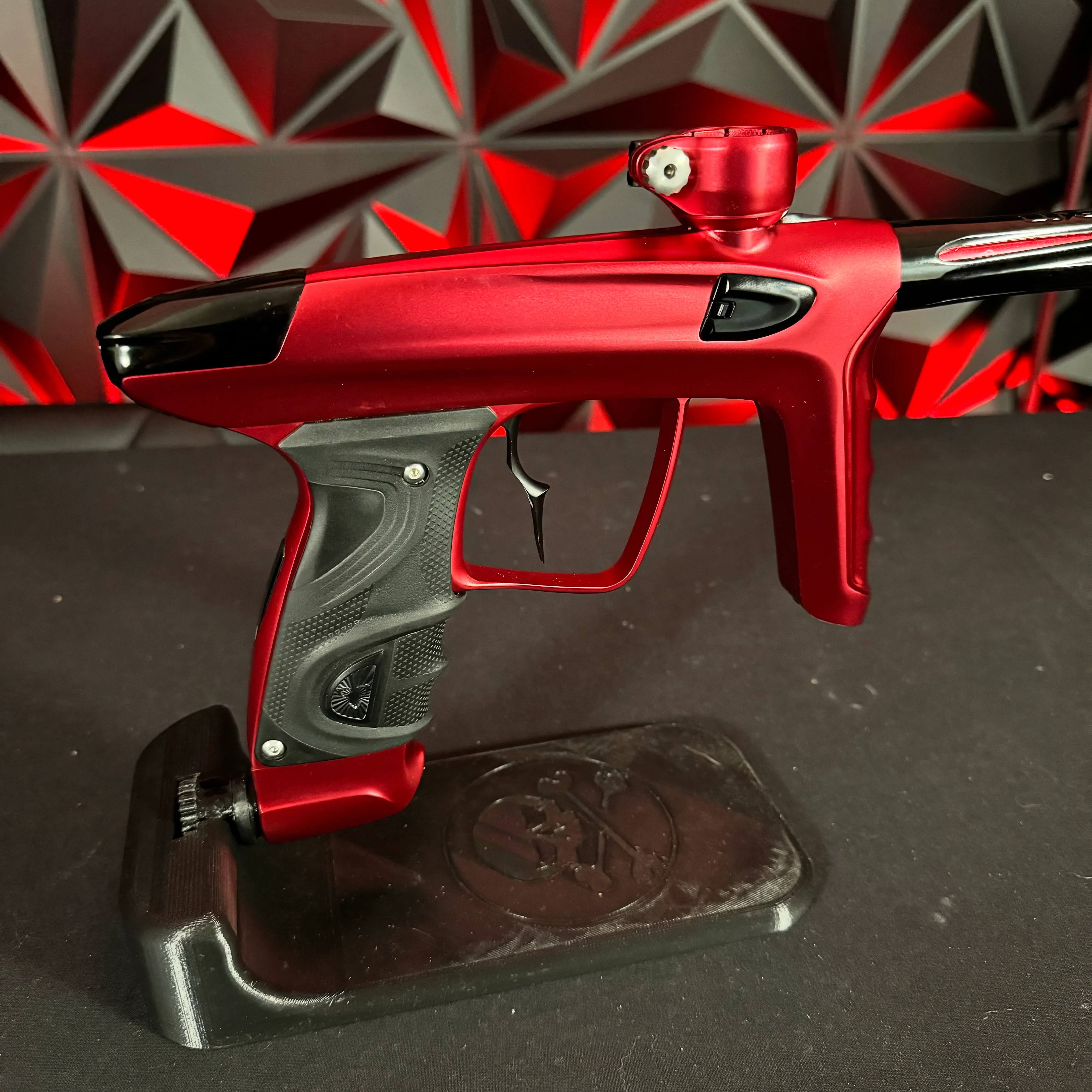 Used DLX Luxe TM40 Paintball Gun- Dust Red/Polished Black w/Infamous Deuce Trigger - Image 2