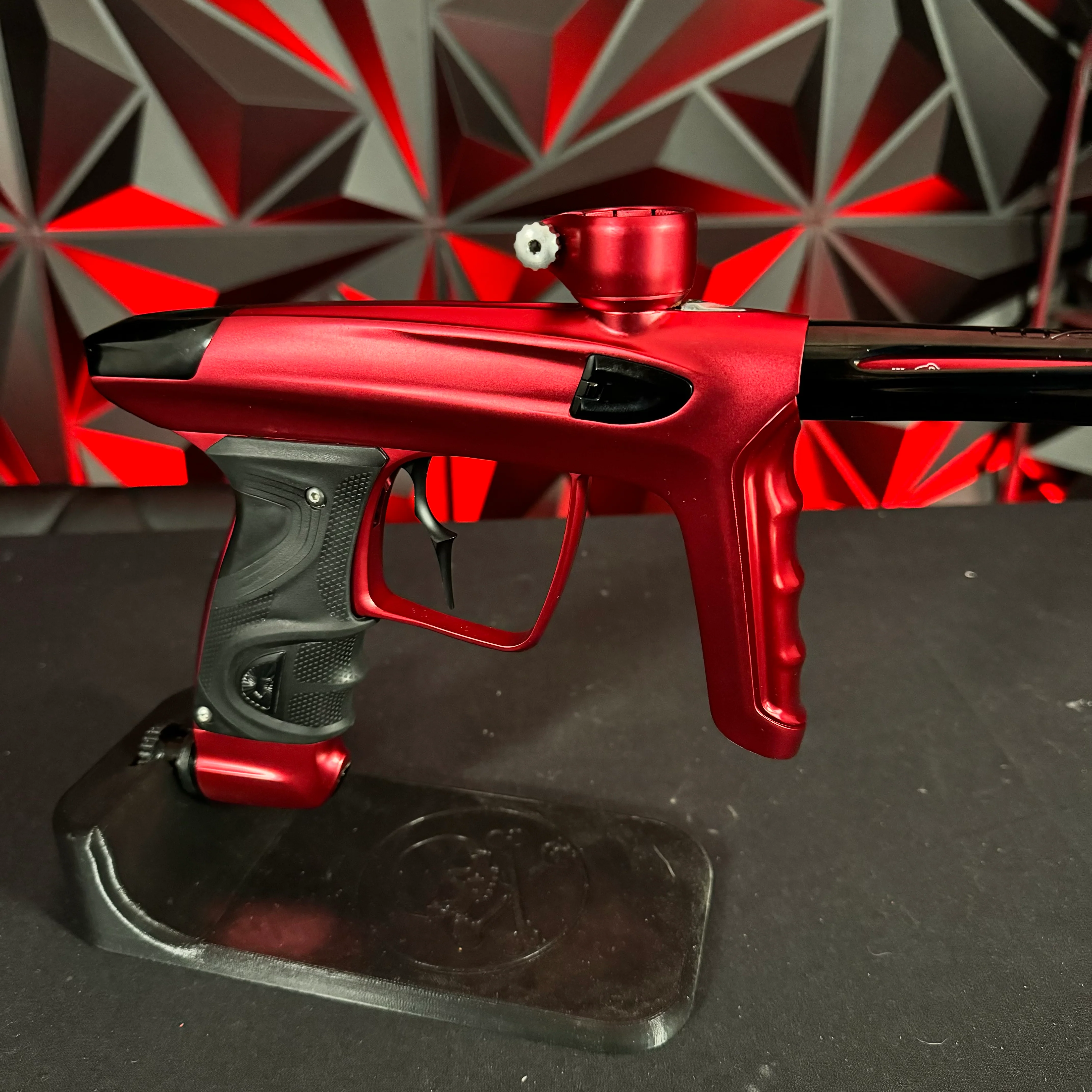 Used DLX Luxe TM40 Paintball Gun- Dust Red/Polished Black w/Infamous Deuce Trigger - Image 4
