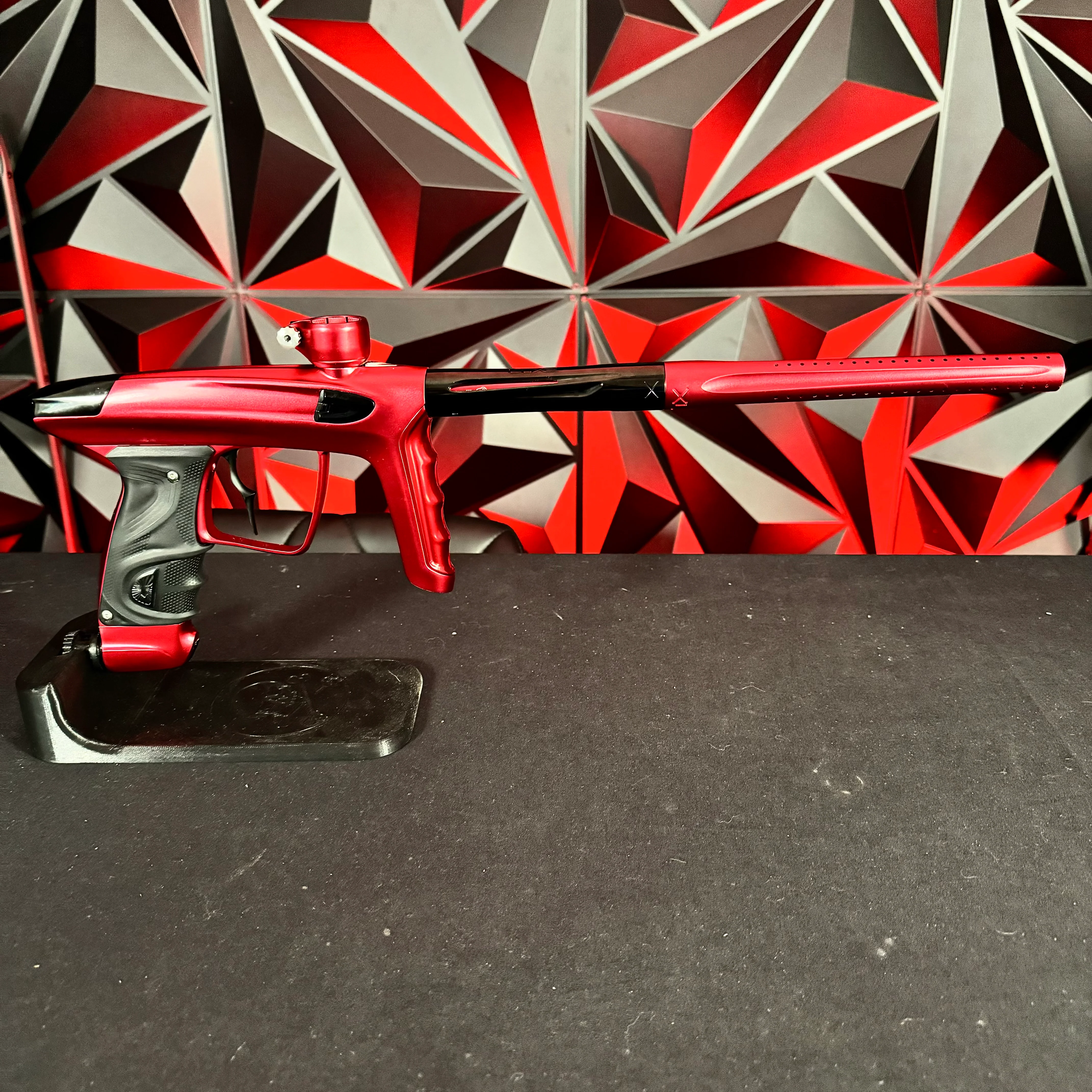 Used DLX Luxe TM40 Paintball Gun- Dust Red/Polished Black w/Infamous Deuce Trigger - Image 5