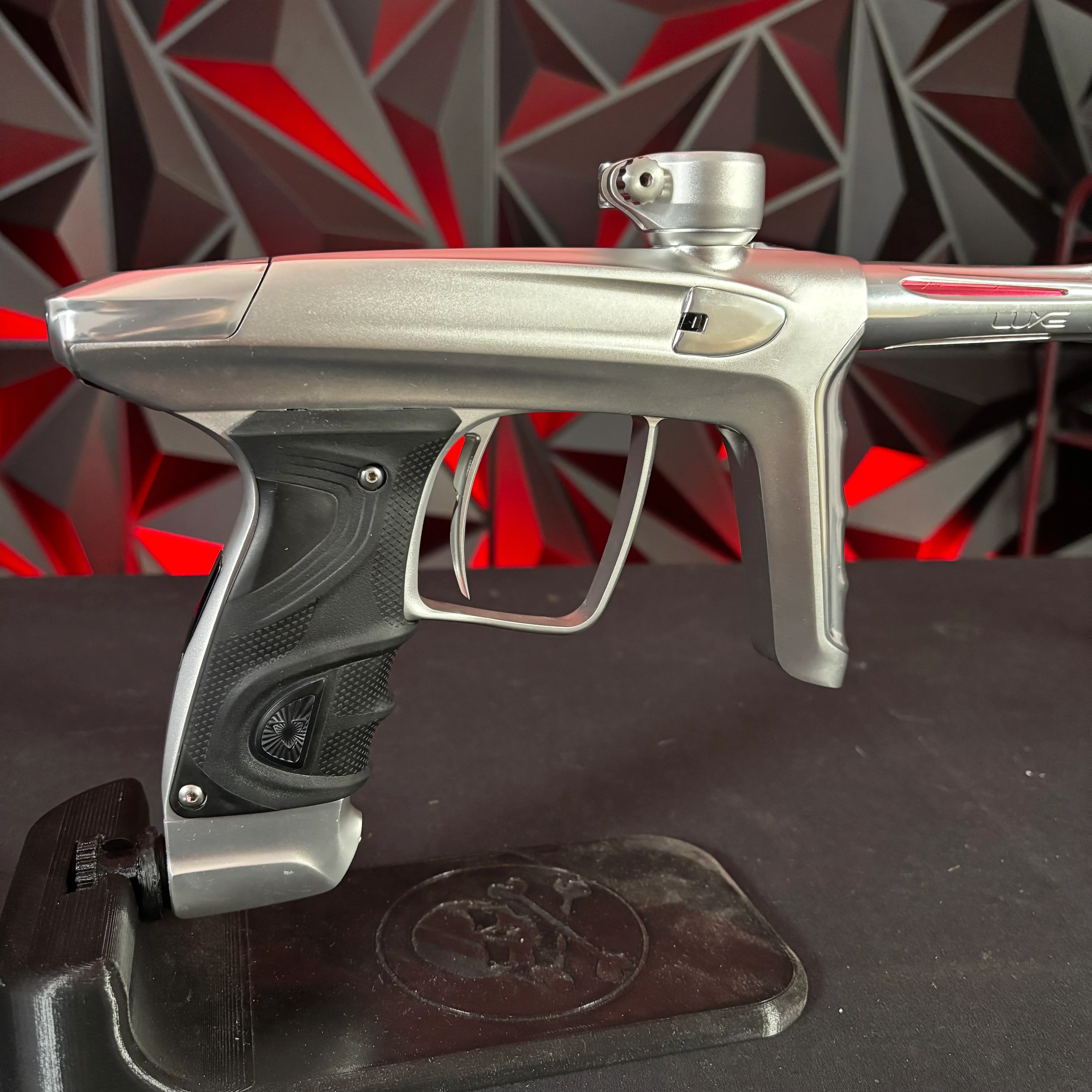 Used DLX Luxe TM40 Paintball Gun - Dust Silver/Gloss Silver w/Infamous Deuce Trigger - Image 2