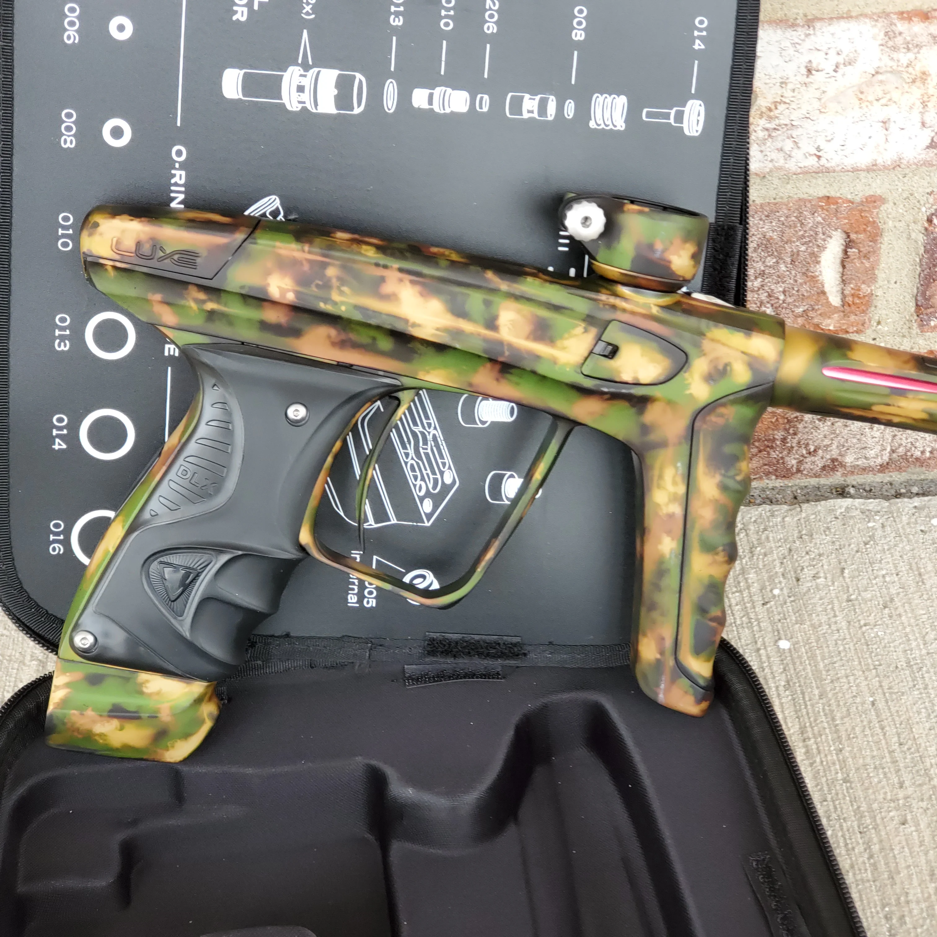 Used DLX Luxe X Paintball Gun - Acid Wash Forest Camo - Image 2