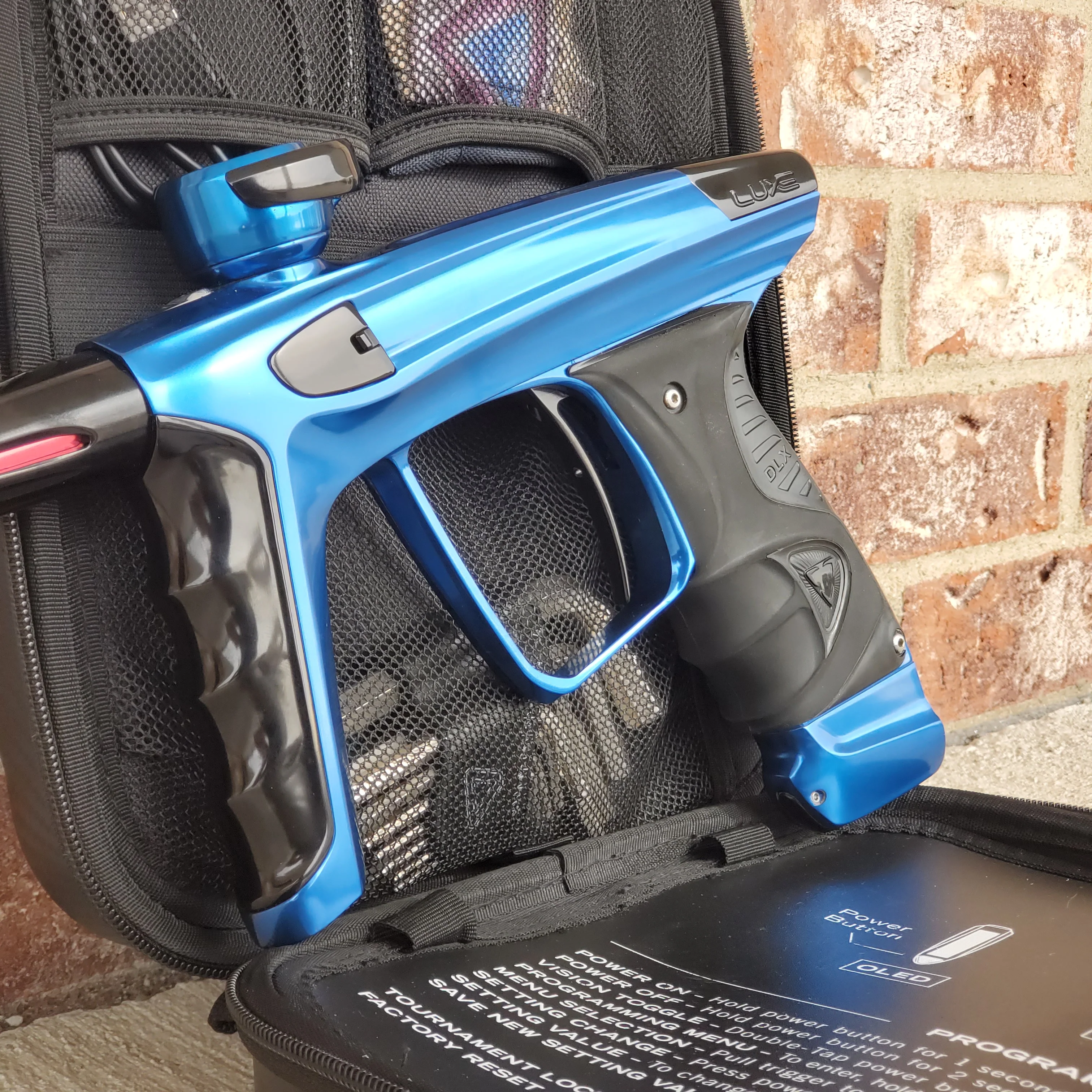 Used DLX Luxe X Paintball Gun - Blue / Black - Image 4