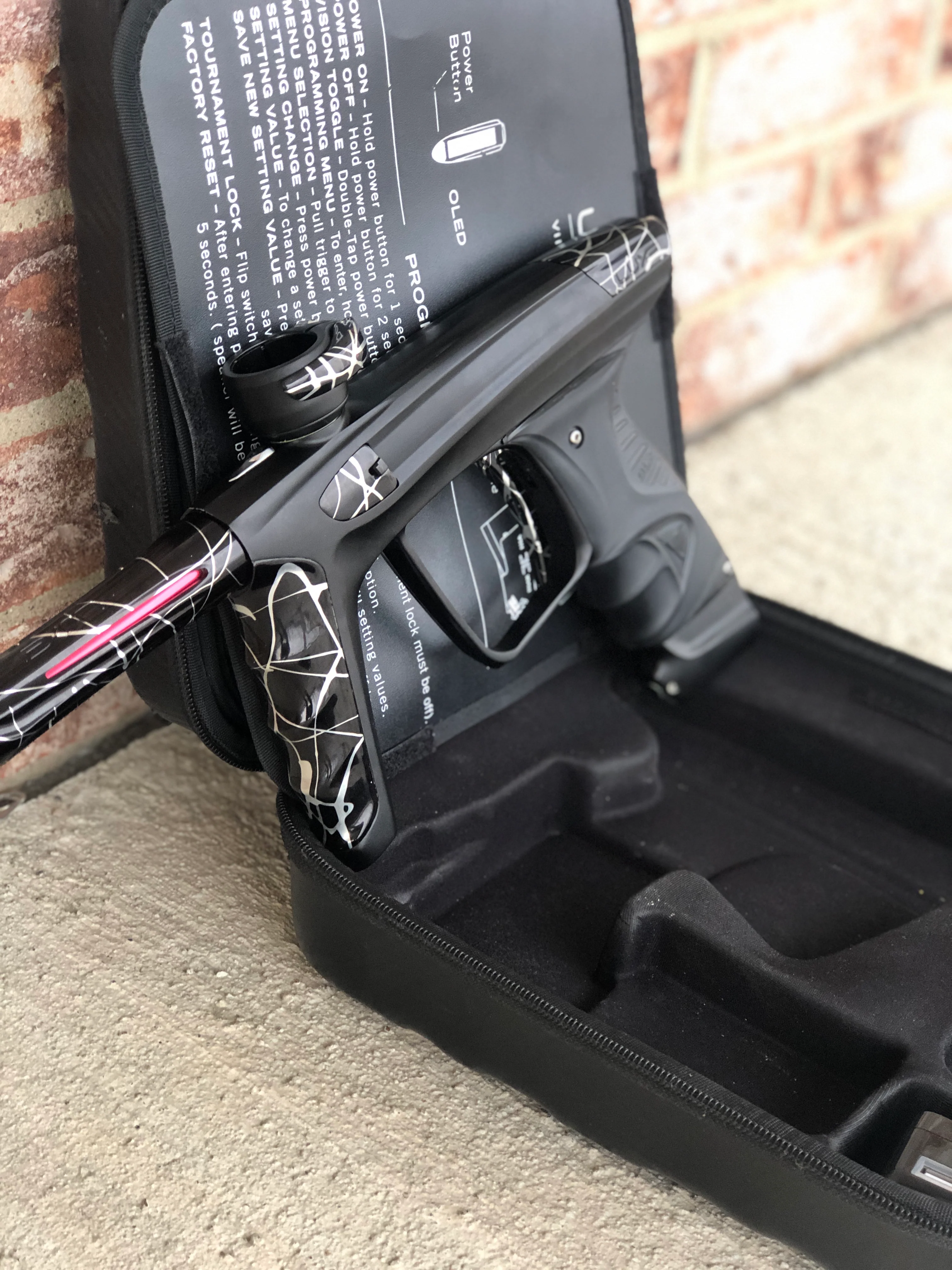 Used DLX Luxe X Paintball Gun - Dust Black w/ Black & Silver Splash Accents - Image 4