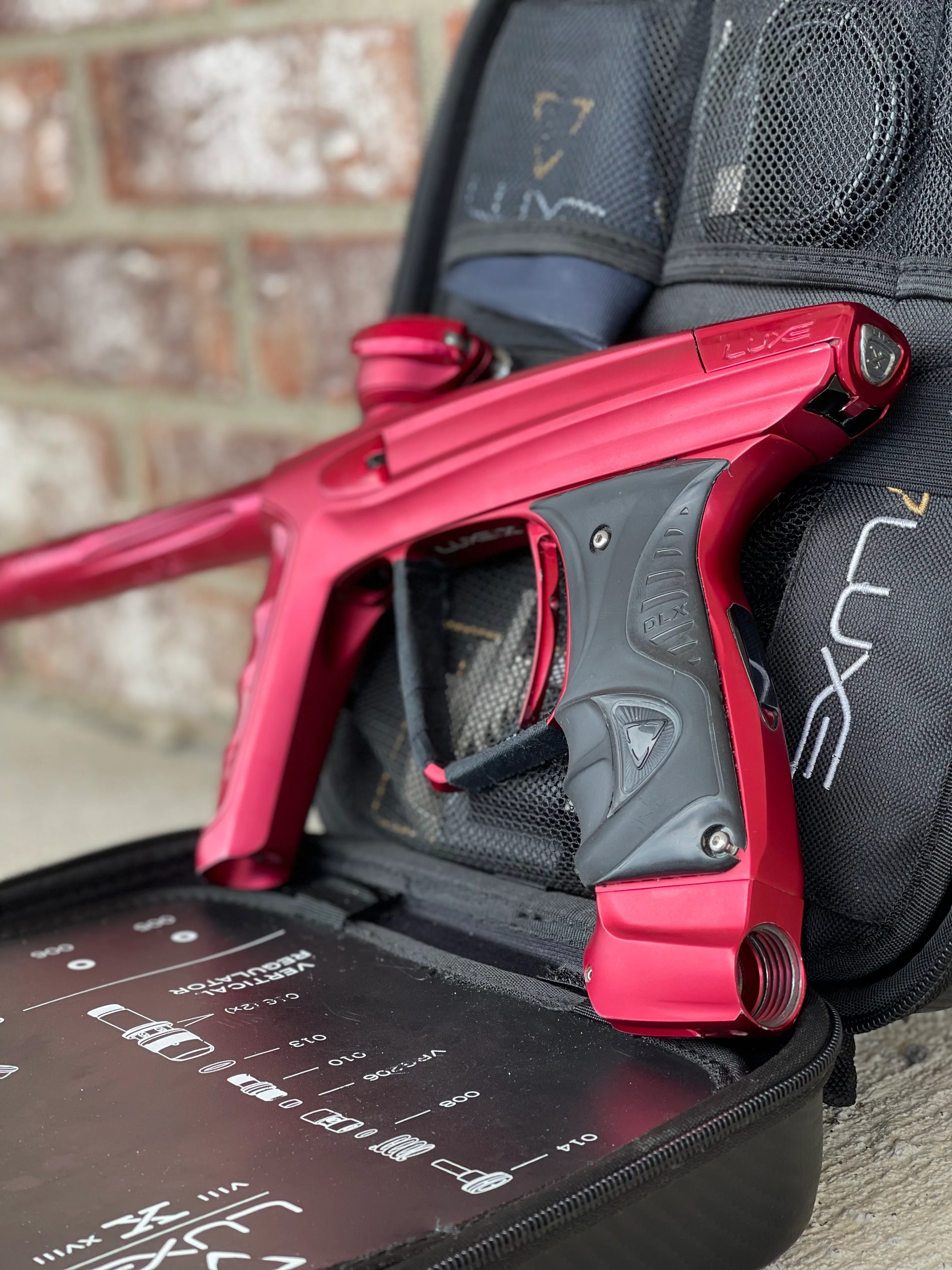 Used DLX Luxe X Paintball Gun - Dust Red / Gloss Red - Image 3