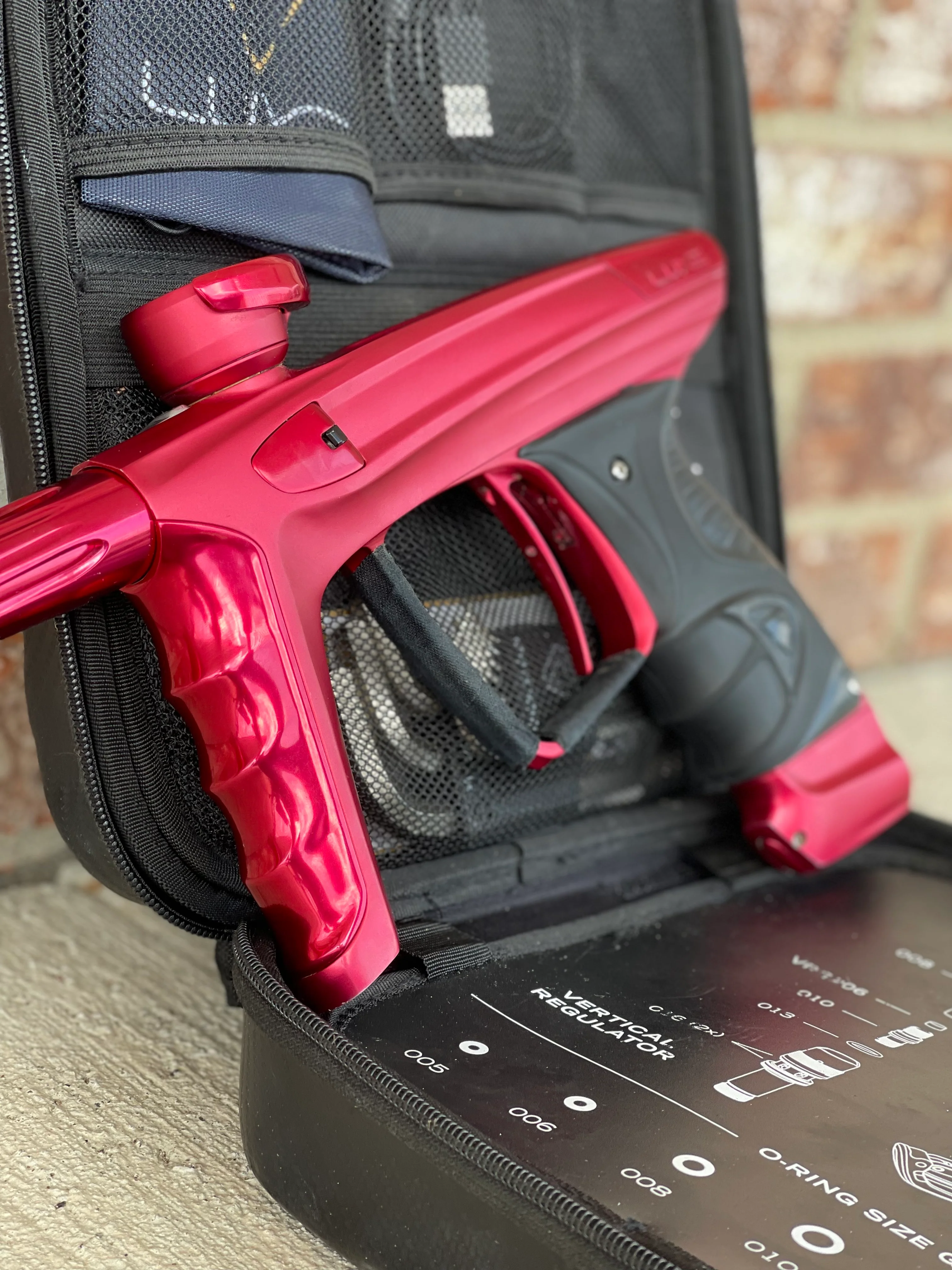 Used DLX Luxe X Paintball Gun - Dust Red / Gloss Red - Image 4