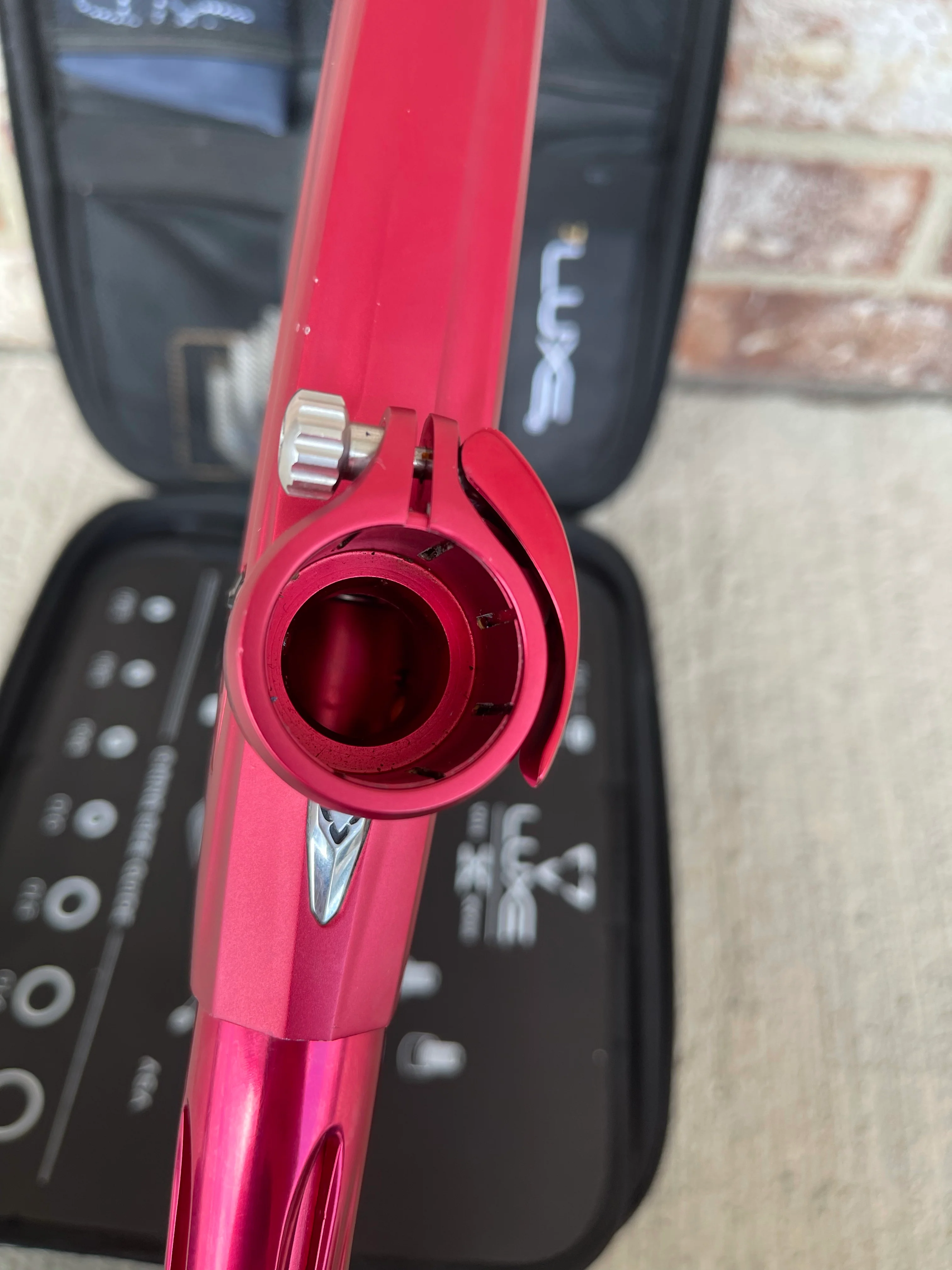 Used DLX Luxe X Paintball Gun - Dust Red / Gloss Red - Image 6