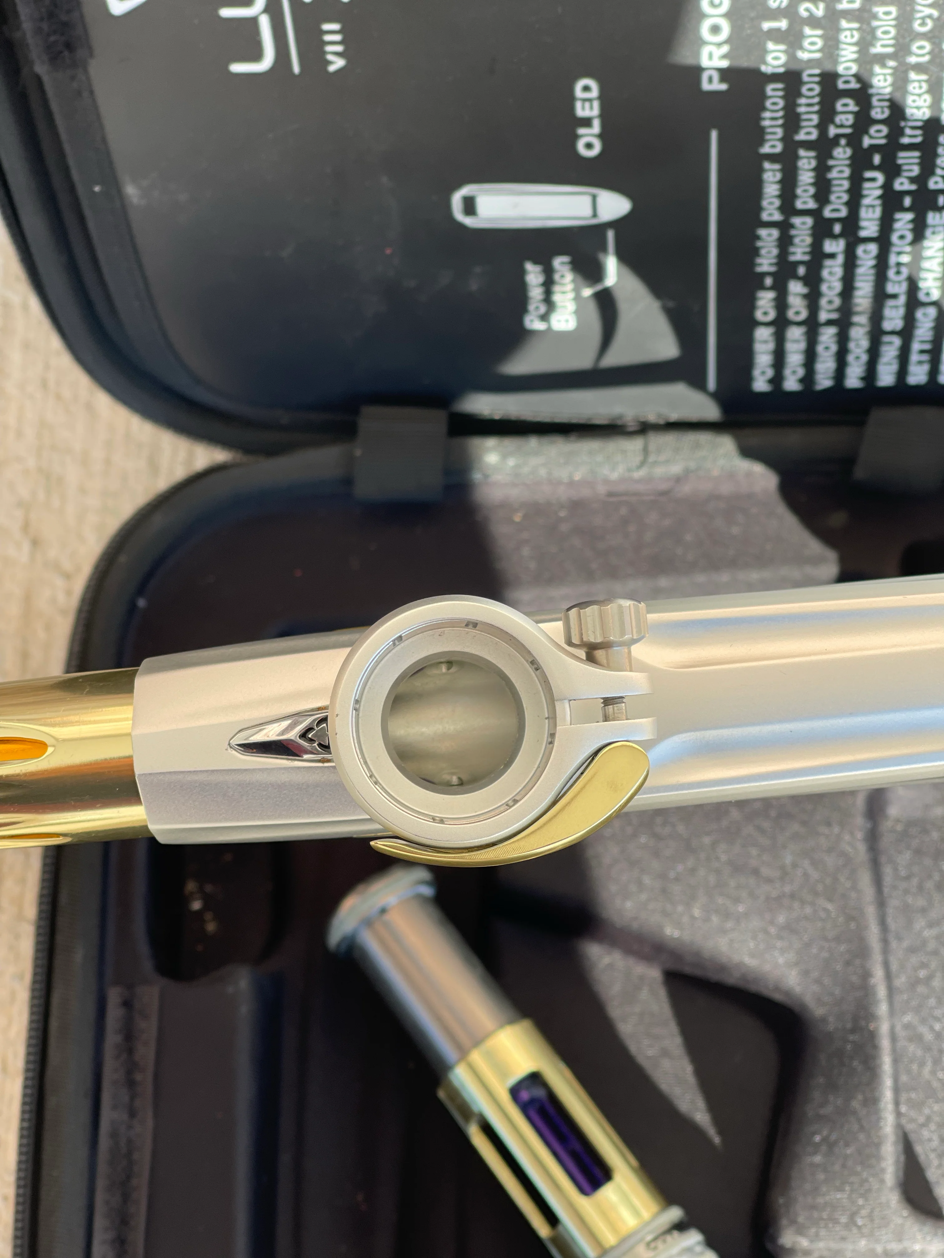 Used DLX Luxe X Paintball Gun - Dust White/Polished Gold - Image 9