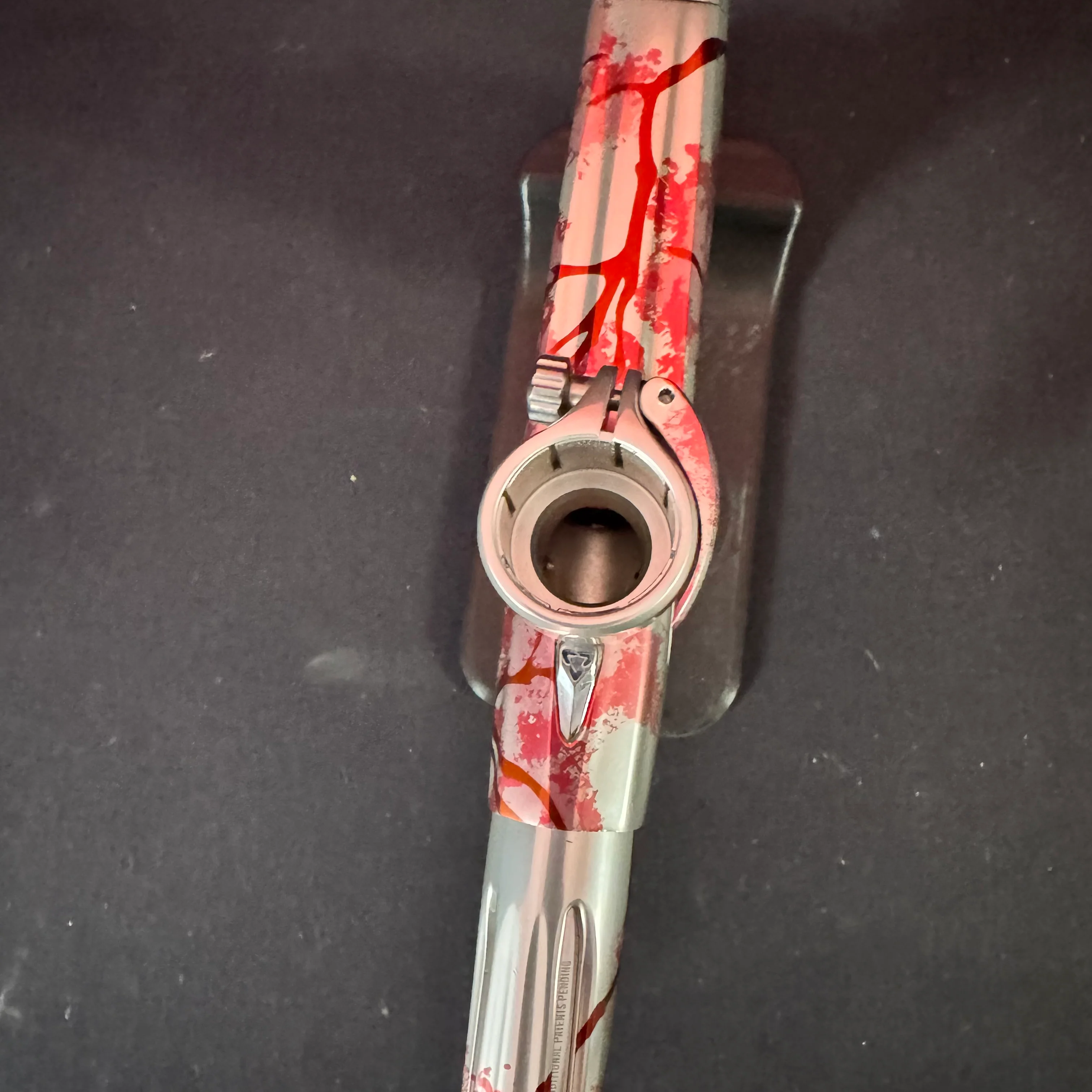 Used DLX Luxe X Paintball Gun - Gloss Silver Cherry Blossom w/ Deuce Trigger - Image 9