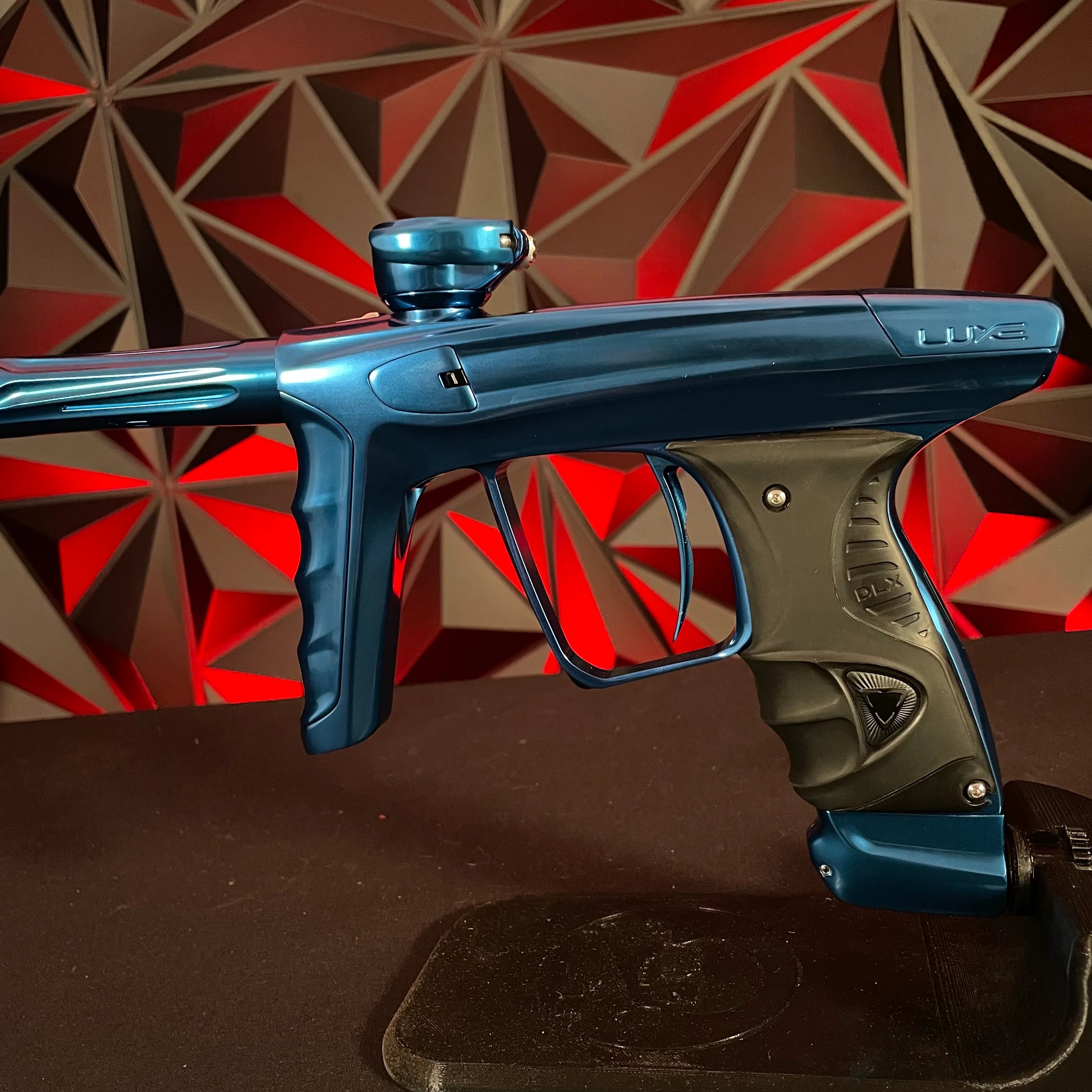 Used DLX Luxe X Paintball Gun - Polished Blue/Dust Blue - Image 2