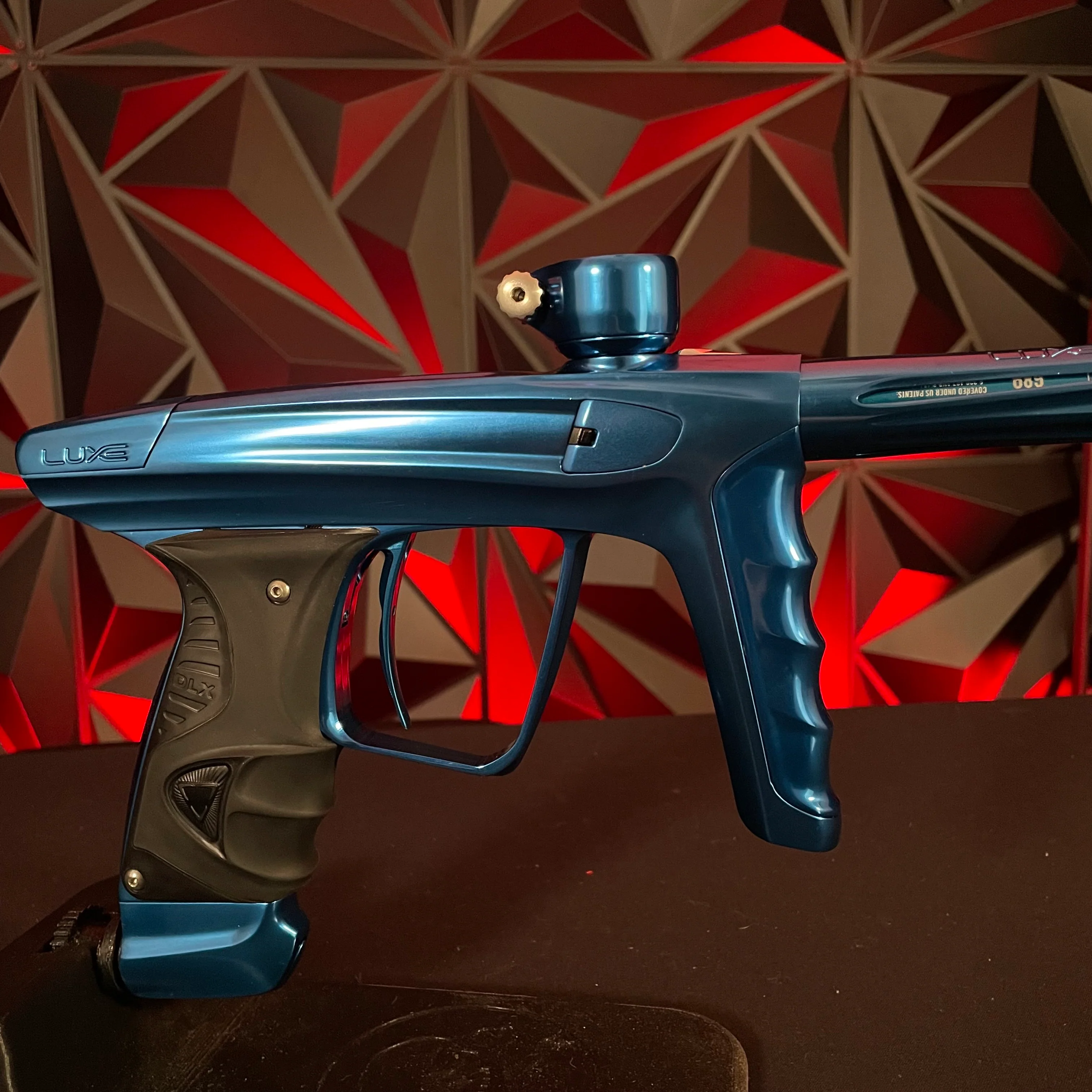 Used DLX Luxe X Paintball Gun - Polished Blue/Dust Blue - Image 3