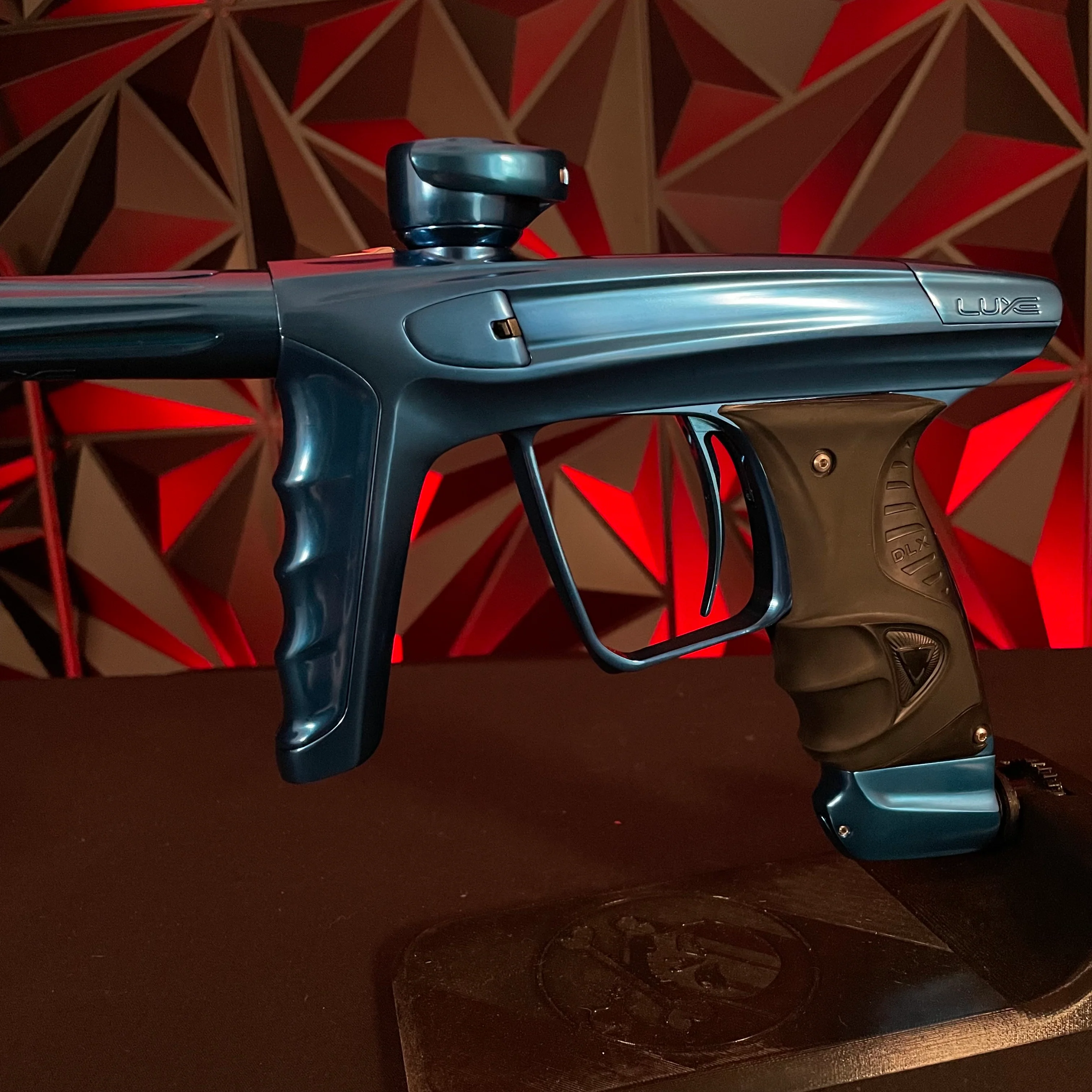 Used DLX Luxe X Paintball Gun - Polished Blue/Dust Blue - Image 4