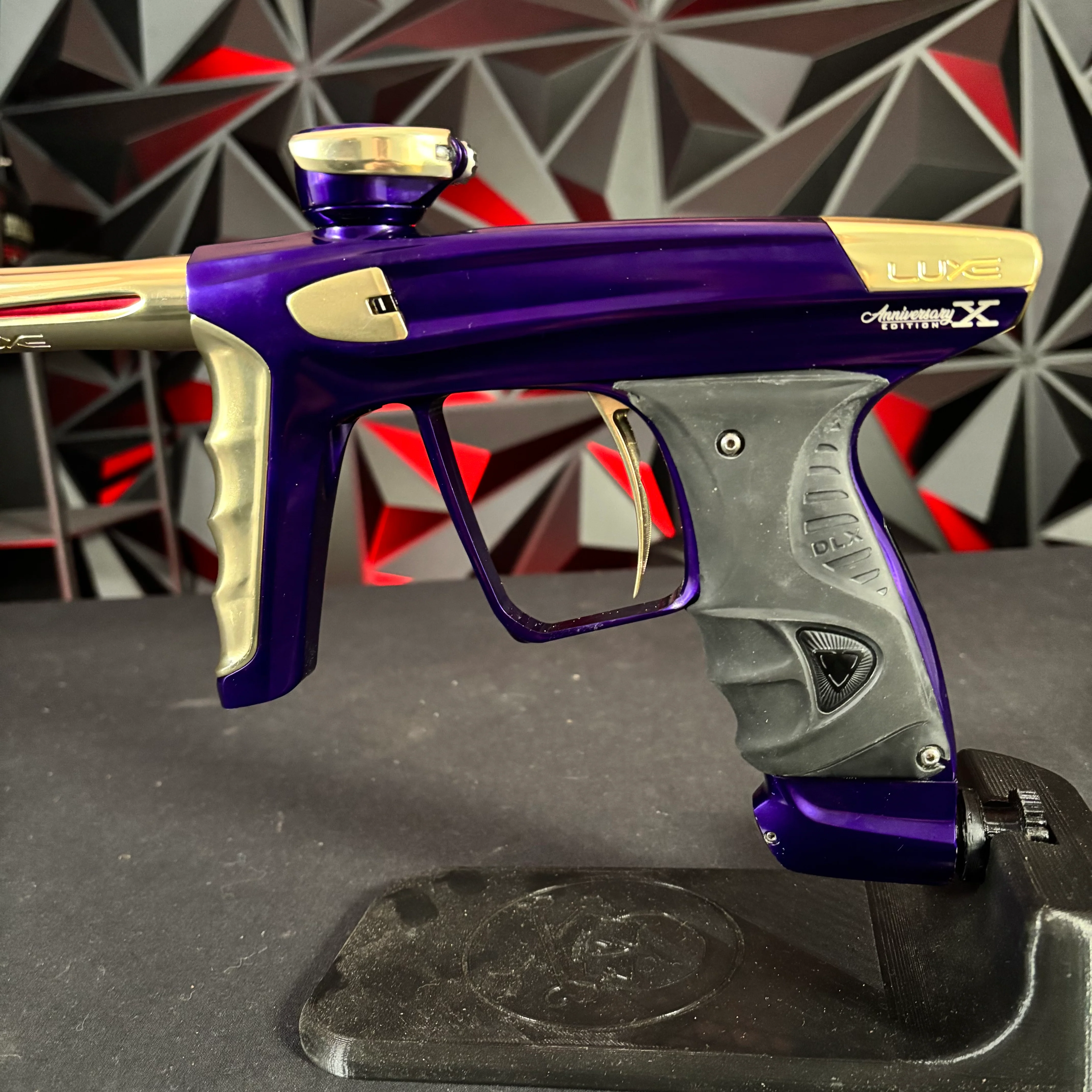 Used DLX Luxe X Paintball Gun - Polished Purple/Polished Gold - Anniversary Edition - Image 4