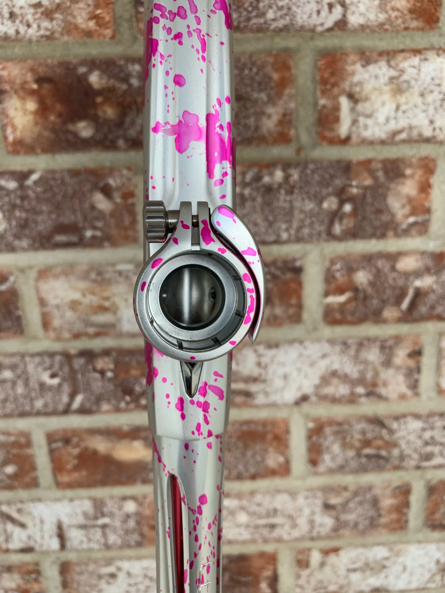 Used DLX Luxe X Paintball Gun - Silver Pink Splash - Image 5
