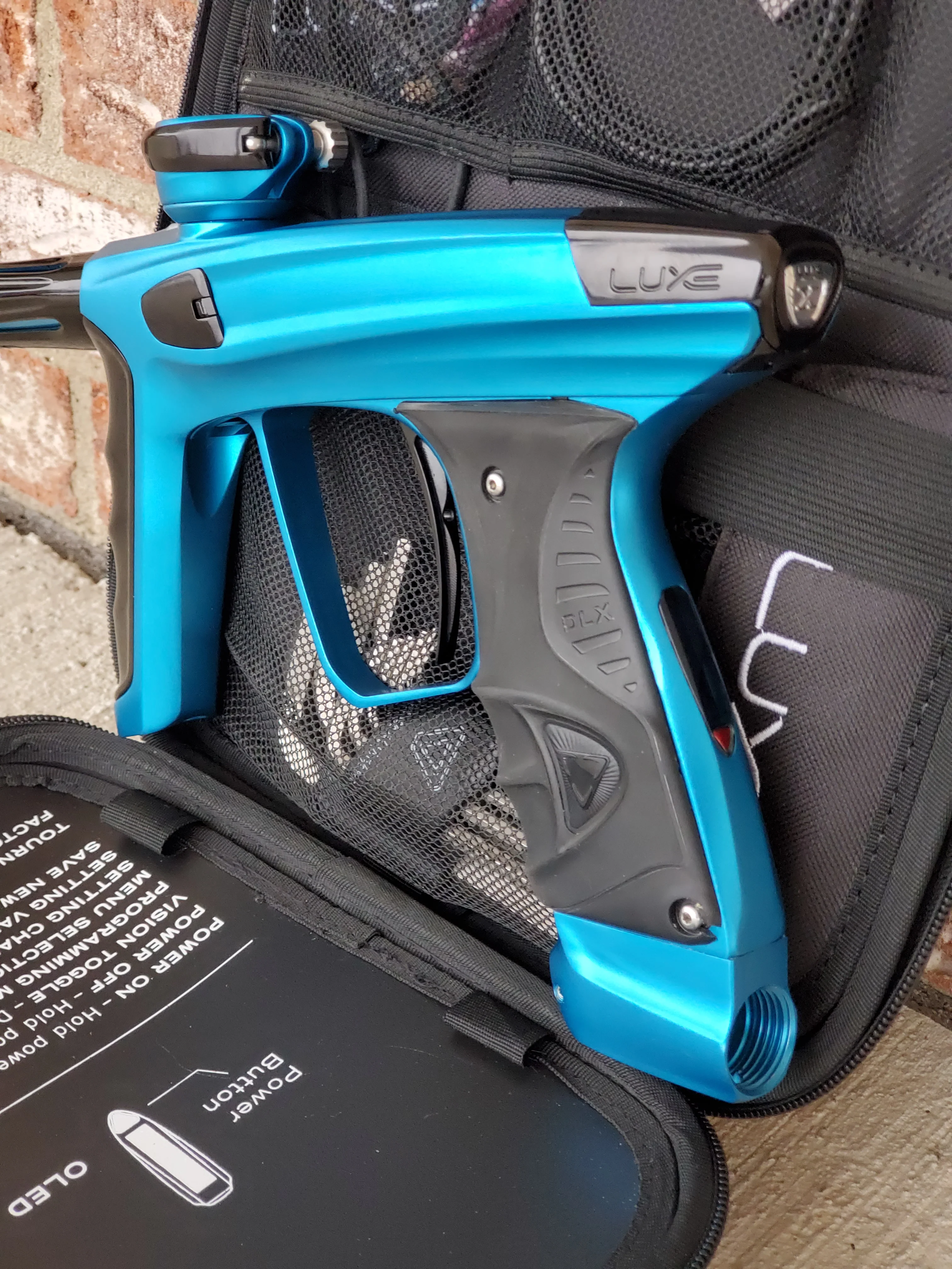 Used DLX Luxe X Paintball Gun - Teal / Black - Image 3