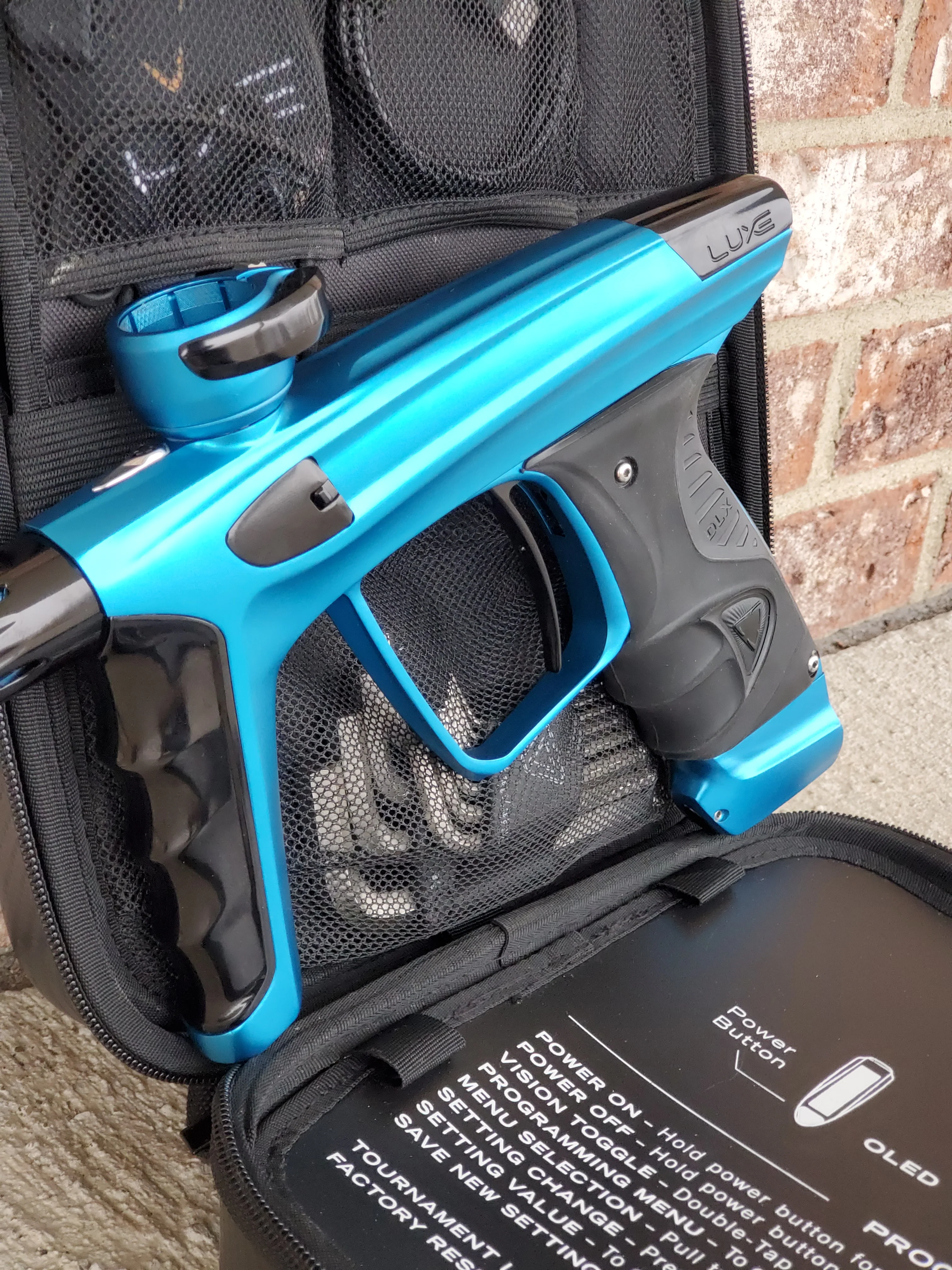 Used DLX Luxe X Paintball Gun - Teal / Black - Image 4
