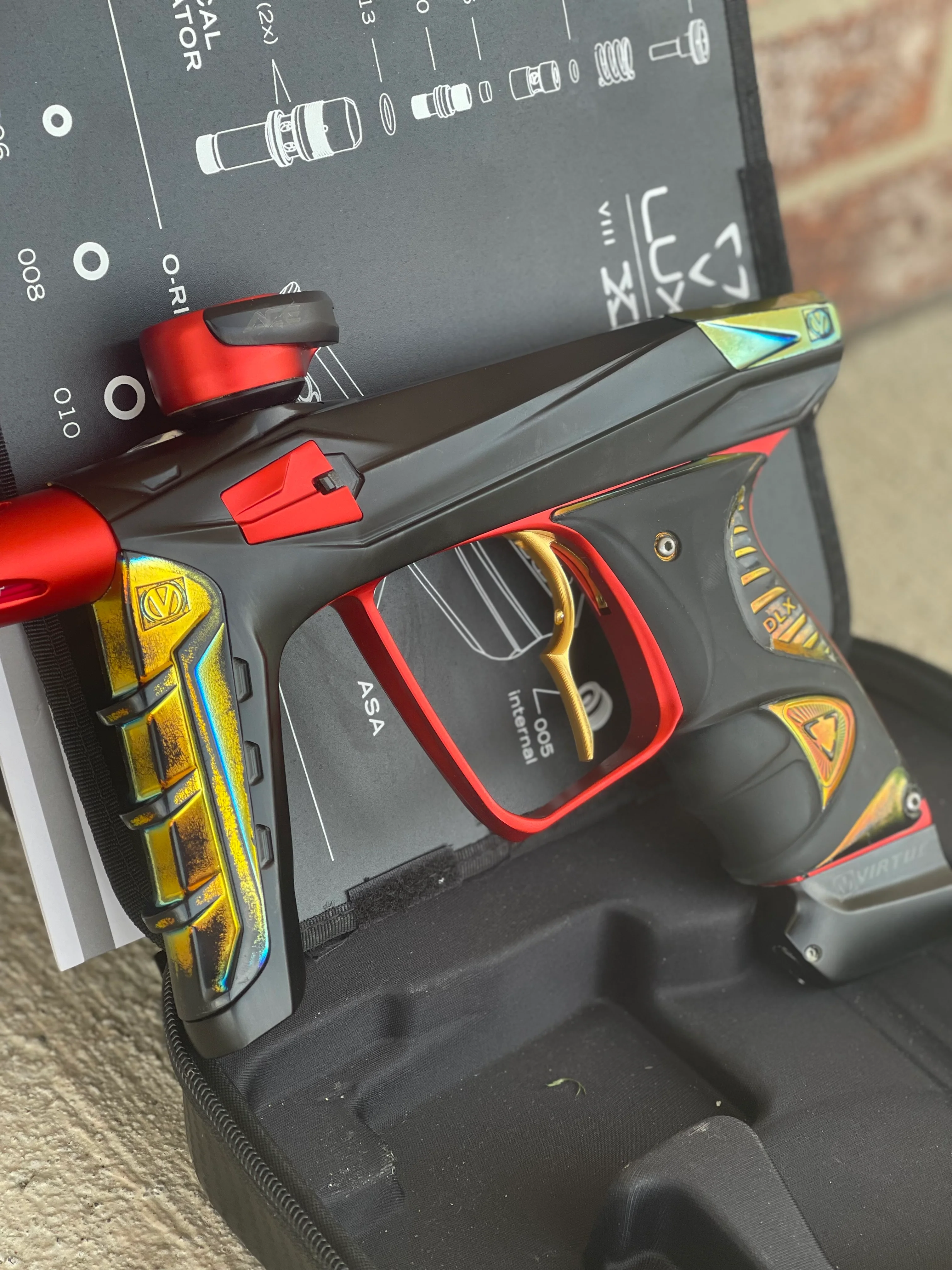 Used DLX Luxe X / Virtue Ace Paintball Gun - Black Fire - Image 4