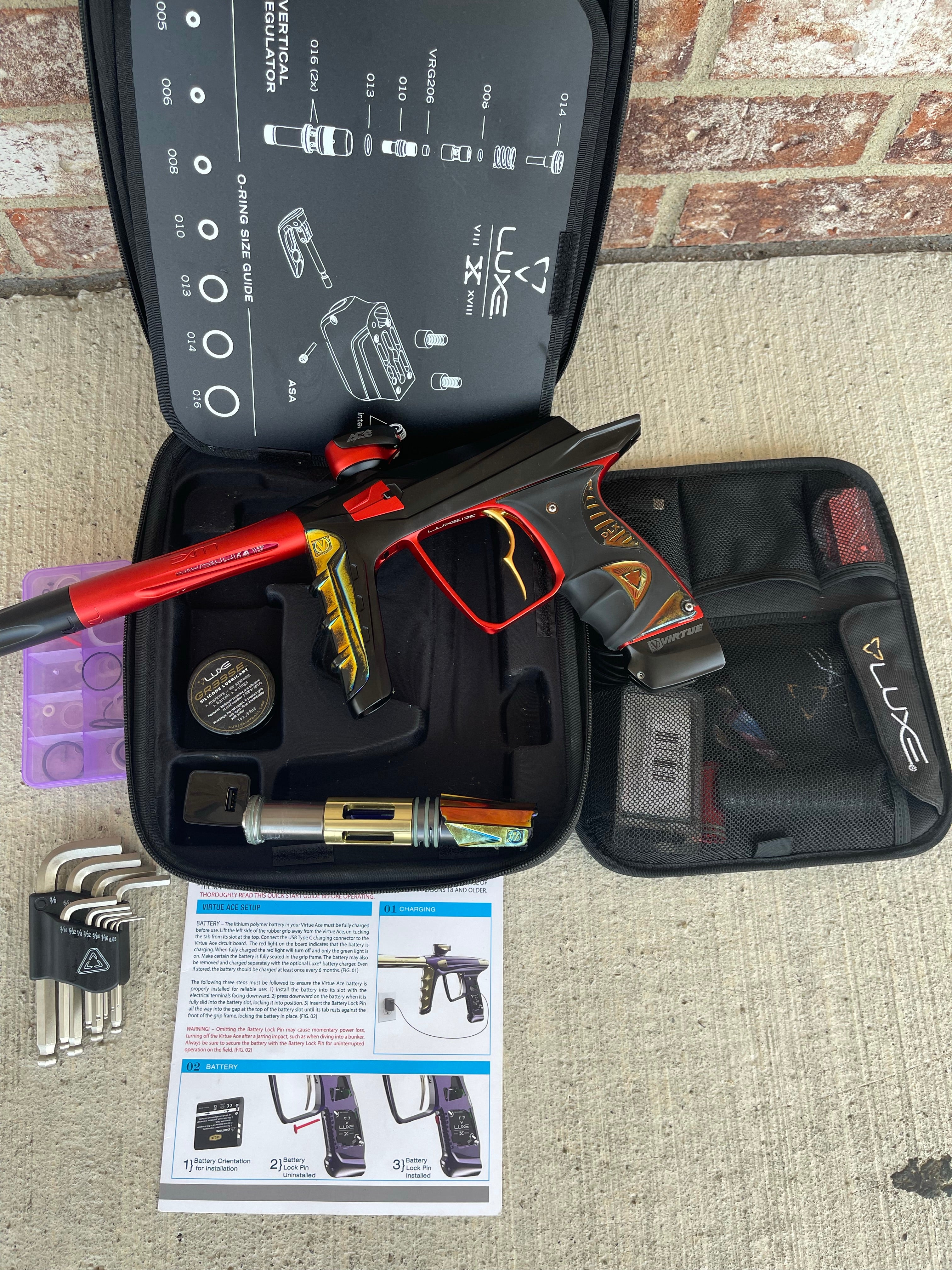 Used DLX Luxe X / Virtue Ace Paintball Gun - Black Fire - Image 8