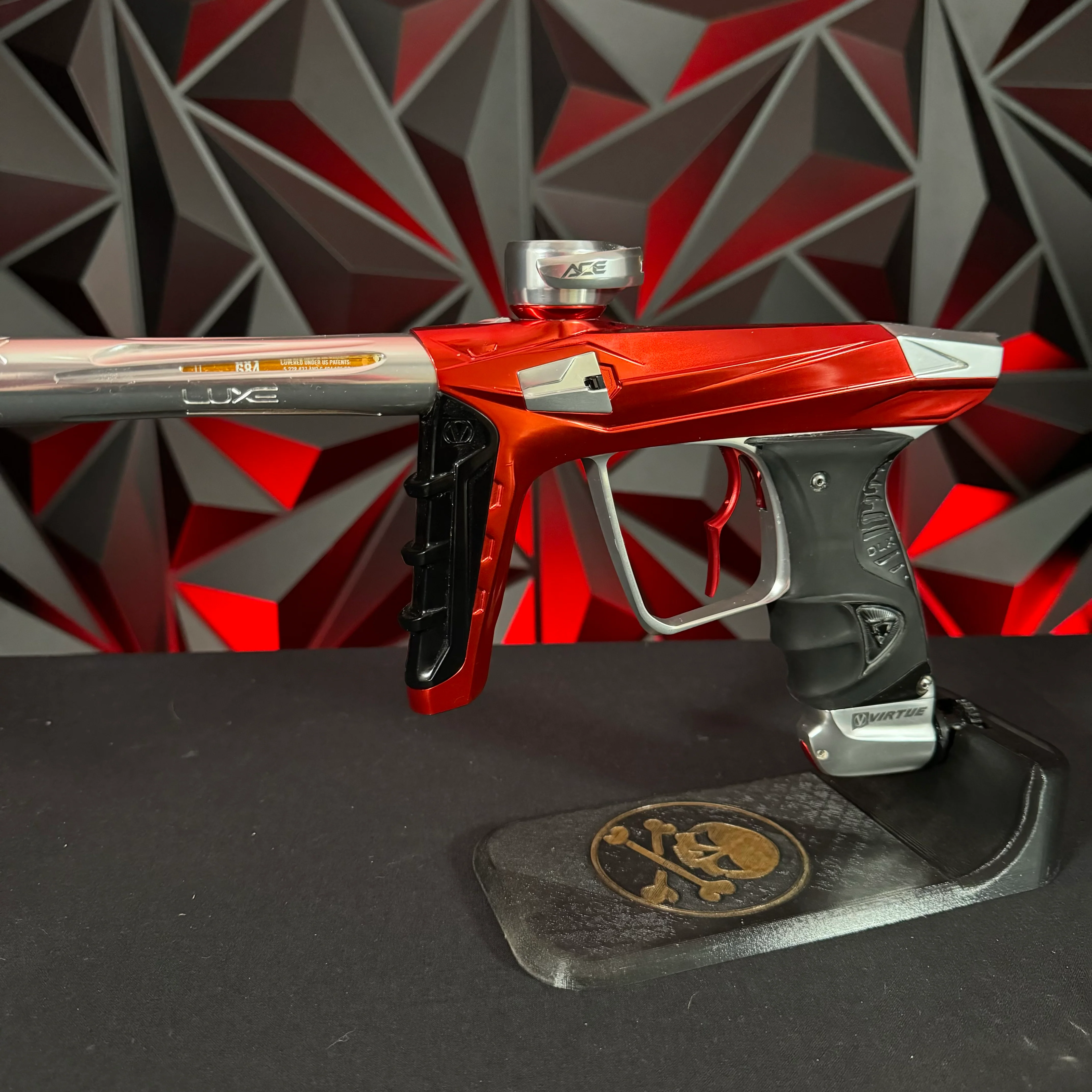 Used DLX Luxe X / Virtue Ace Paintball Gun - Gloss Red / Gloss Silver - Image 5