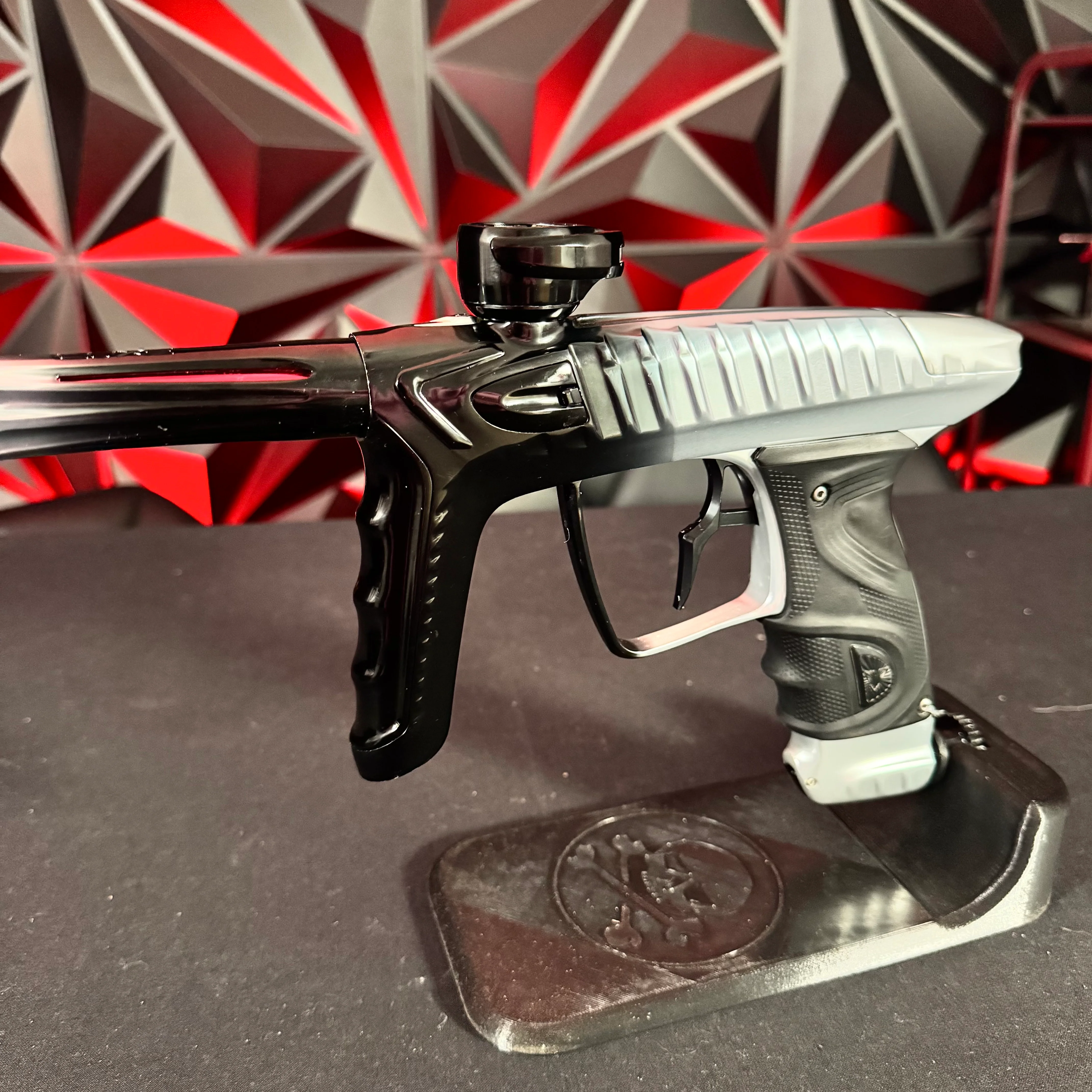 Used DLX Project TM40 Paintball Gun - Polished Silver/Black Fade w/Infamous Deuce Trigger - Image 5