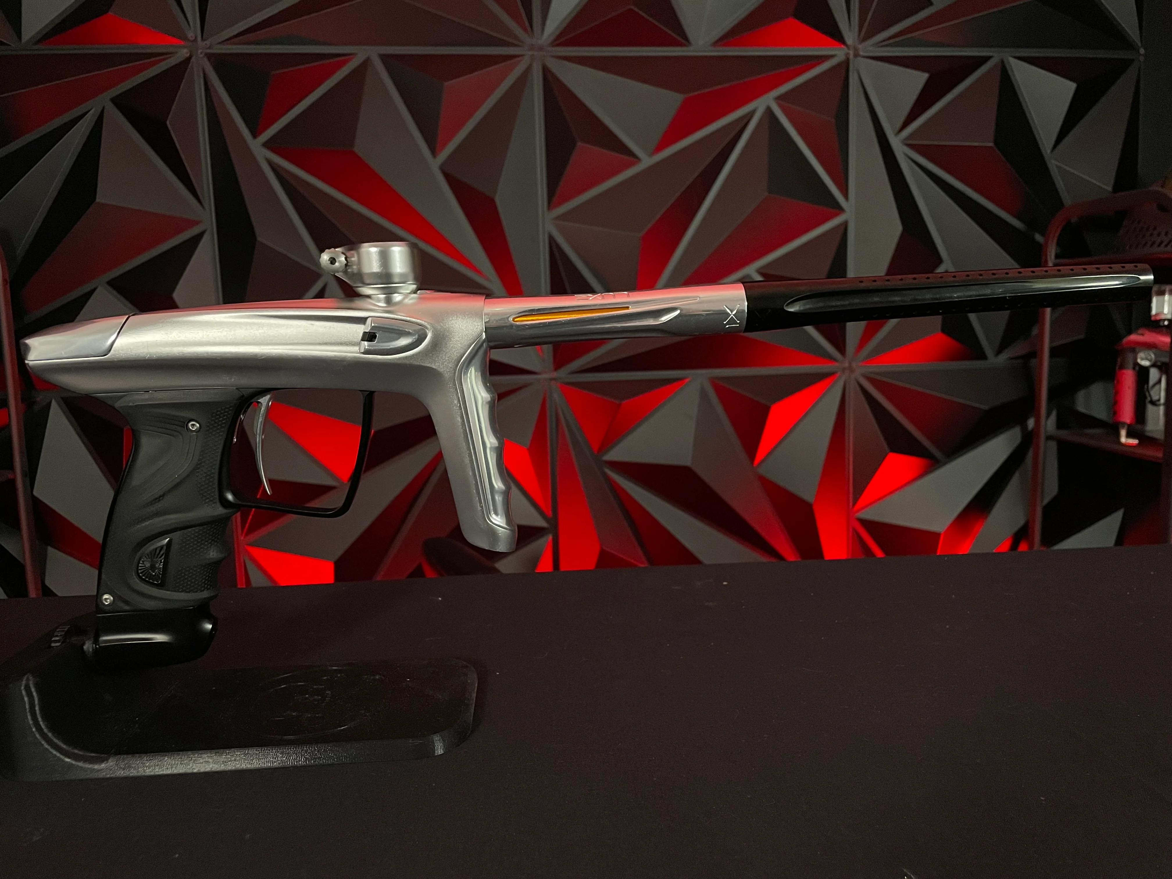 Used DLX TM40 Paintball Gun - Dust Silver/Polished Silver w/ Dust Black Trigger Frame & SSC Bolt - Image 5