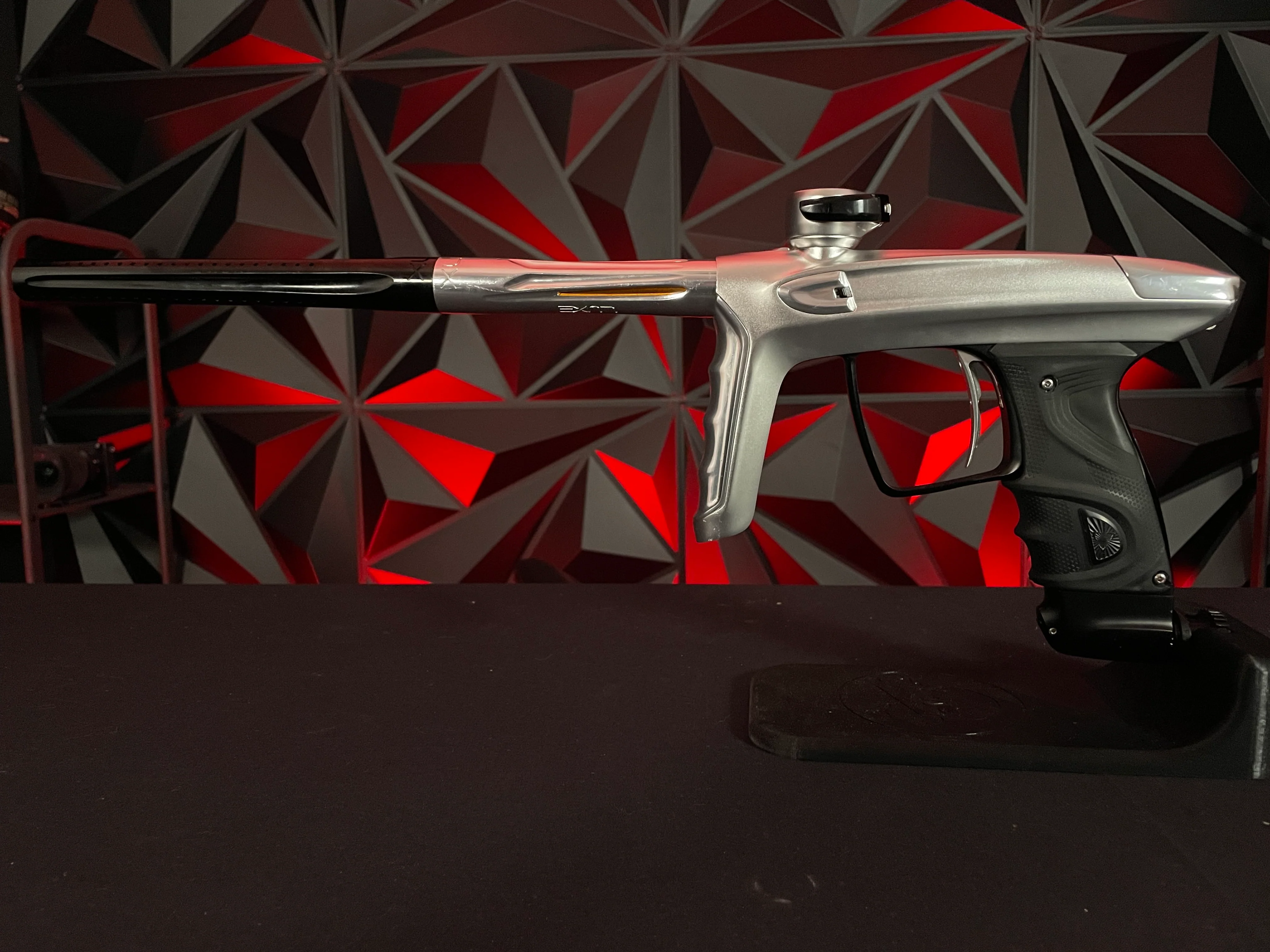 Used DLX TM40 Paintball Gun - Dust Silver/Polished Silver w/ Dust Black Trigger Frame & SSC Bolt - Image 6