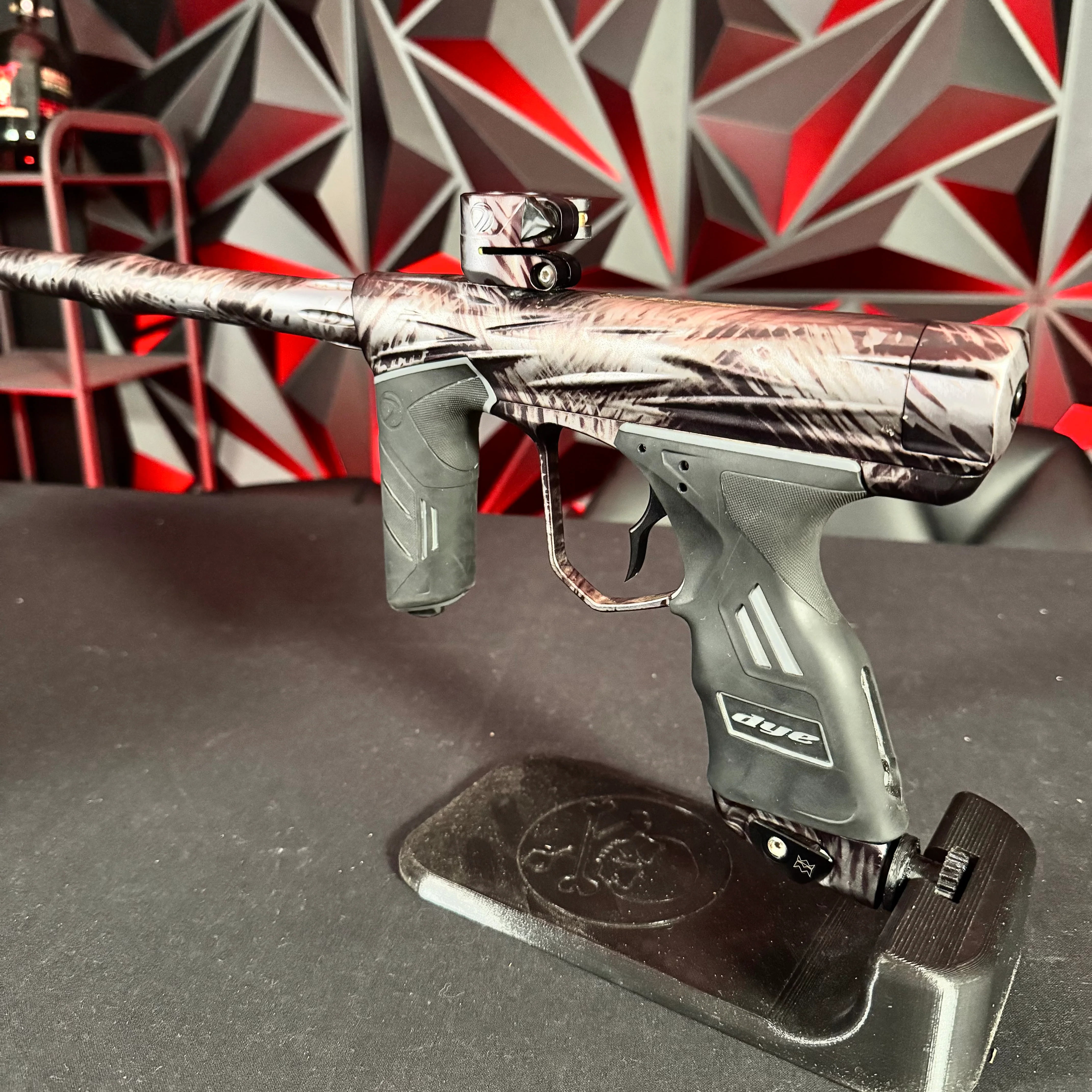Used Dye Dark DSR+ Paintball Gun - Misfit (Black/Grey Brushed)  w/ FF Matching Mech Frame - Image 3