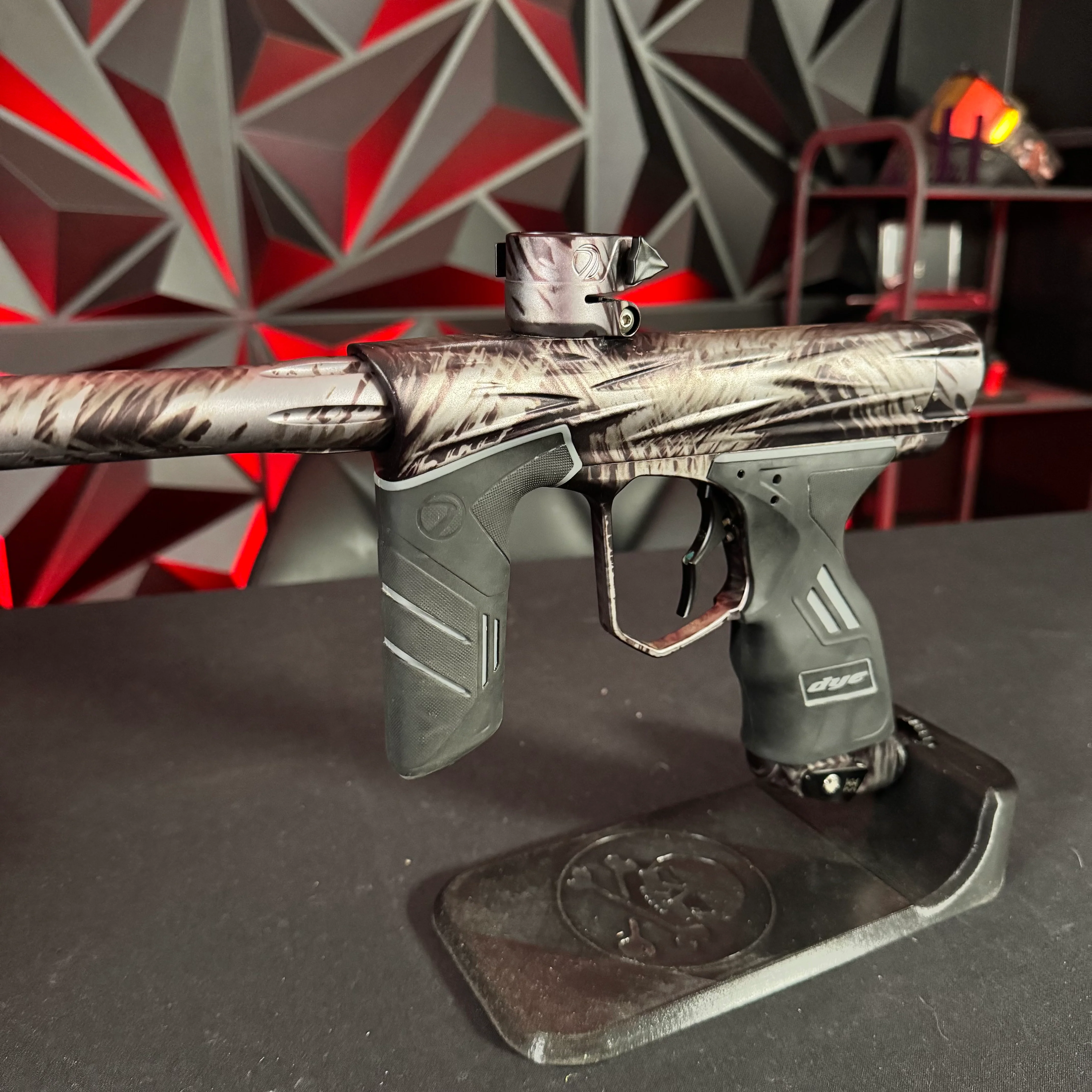 Used Dye Dark DSR+ Paintball Gun - Misfit (Black/Grey Brushed)  w/ FF Matching Mech Frame - Image 5