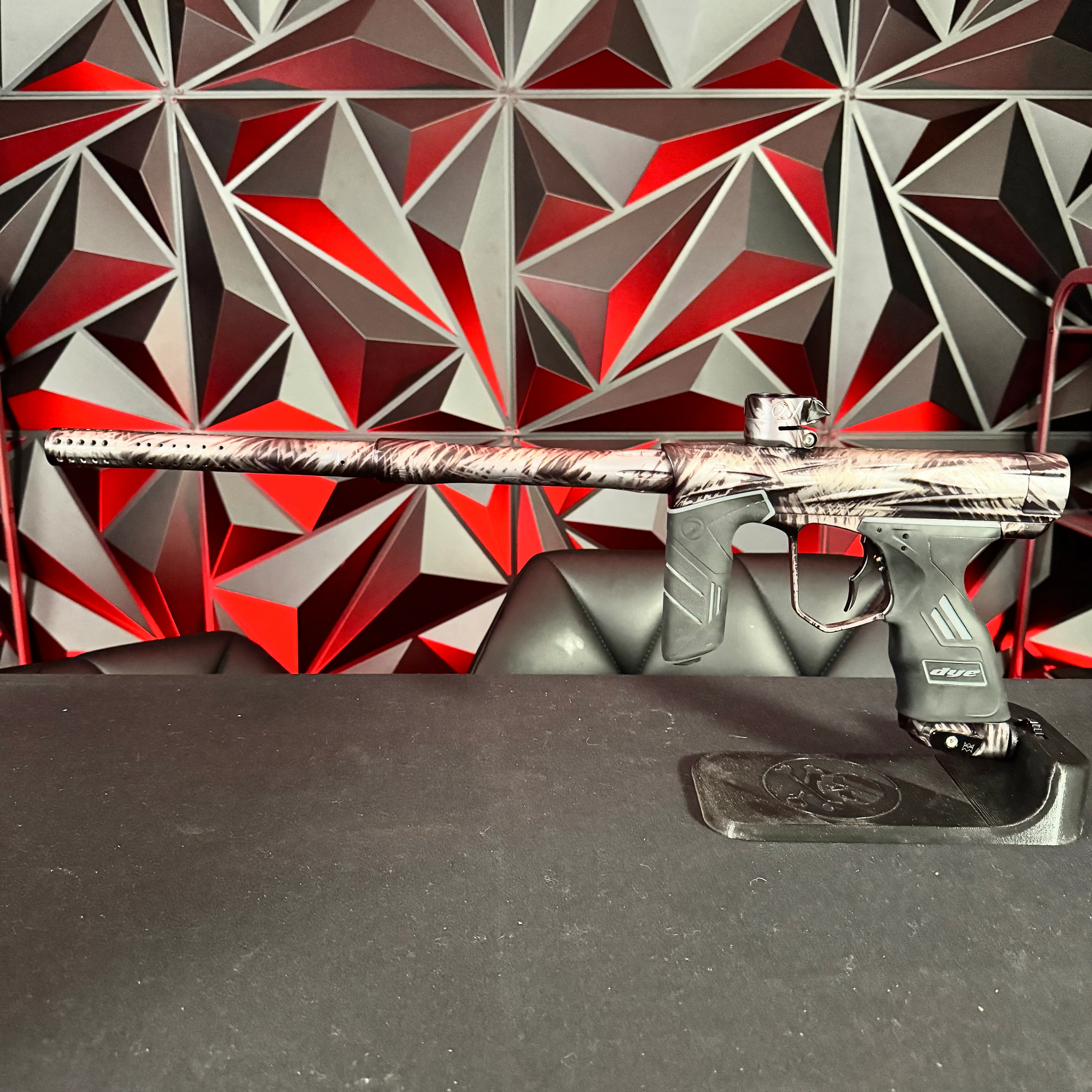 Used Dye Dark DSR+ Paintball Gun - Misfit (Black/Grey Brushed)  w/ FF Matching Mech Frame - Image 7