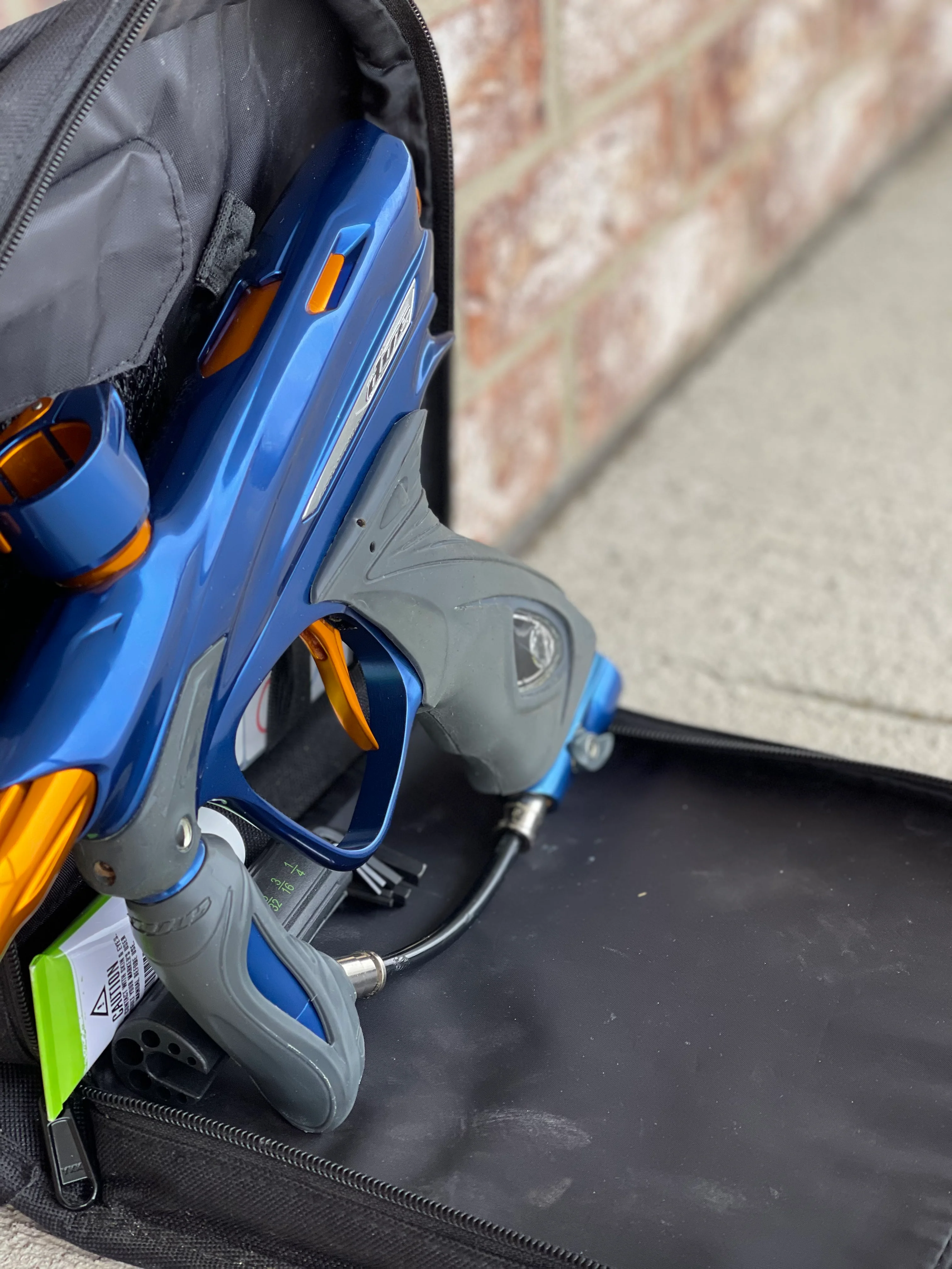Used Dye DM13 Paintball Marker - Blue / Orange - Image 3