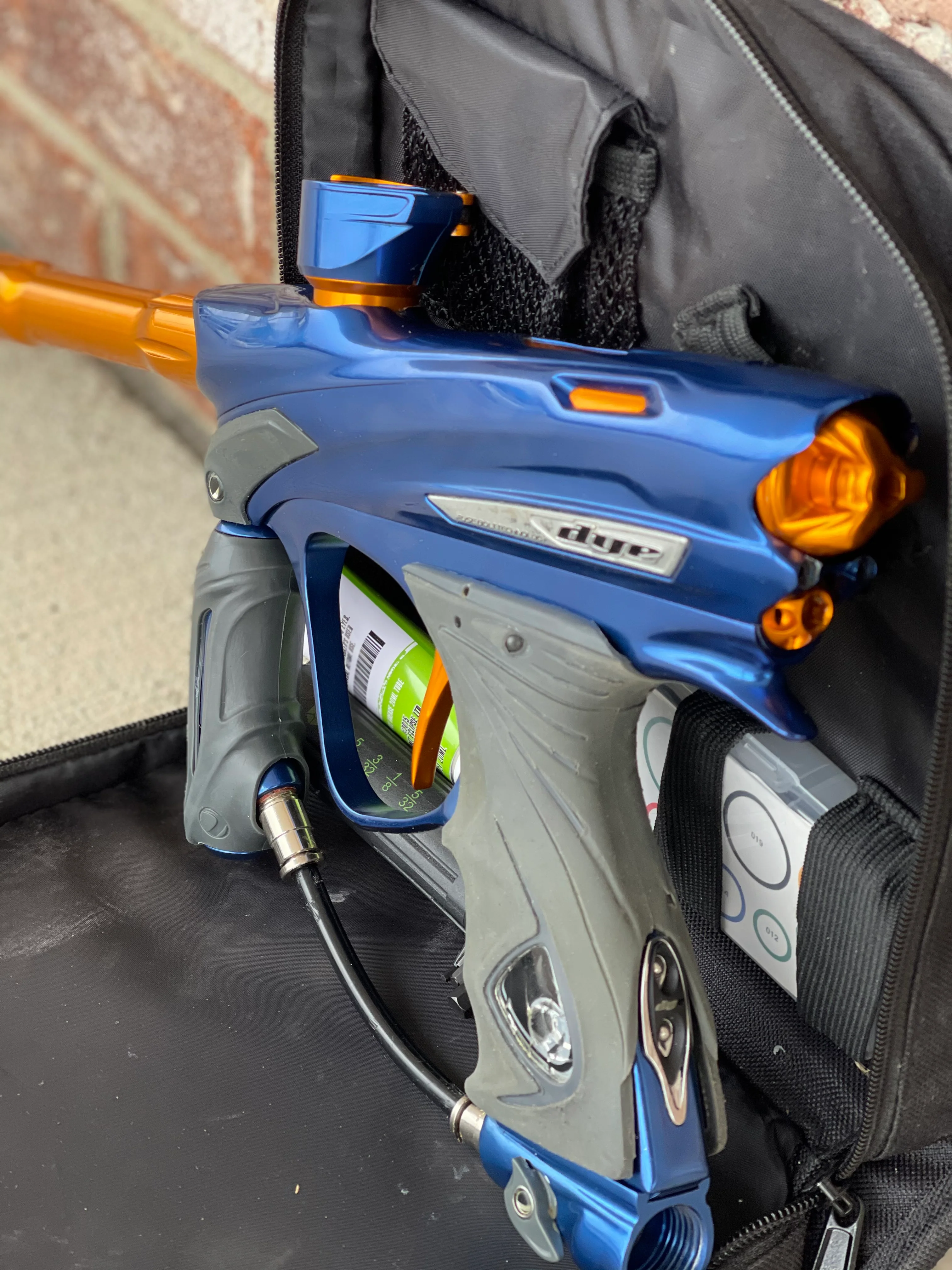 Used Dye DM13 Paintball Marker - Blue / Orange - Image 4