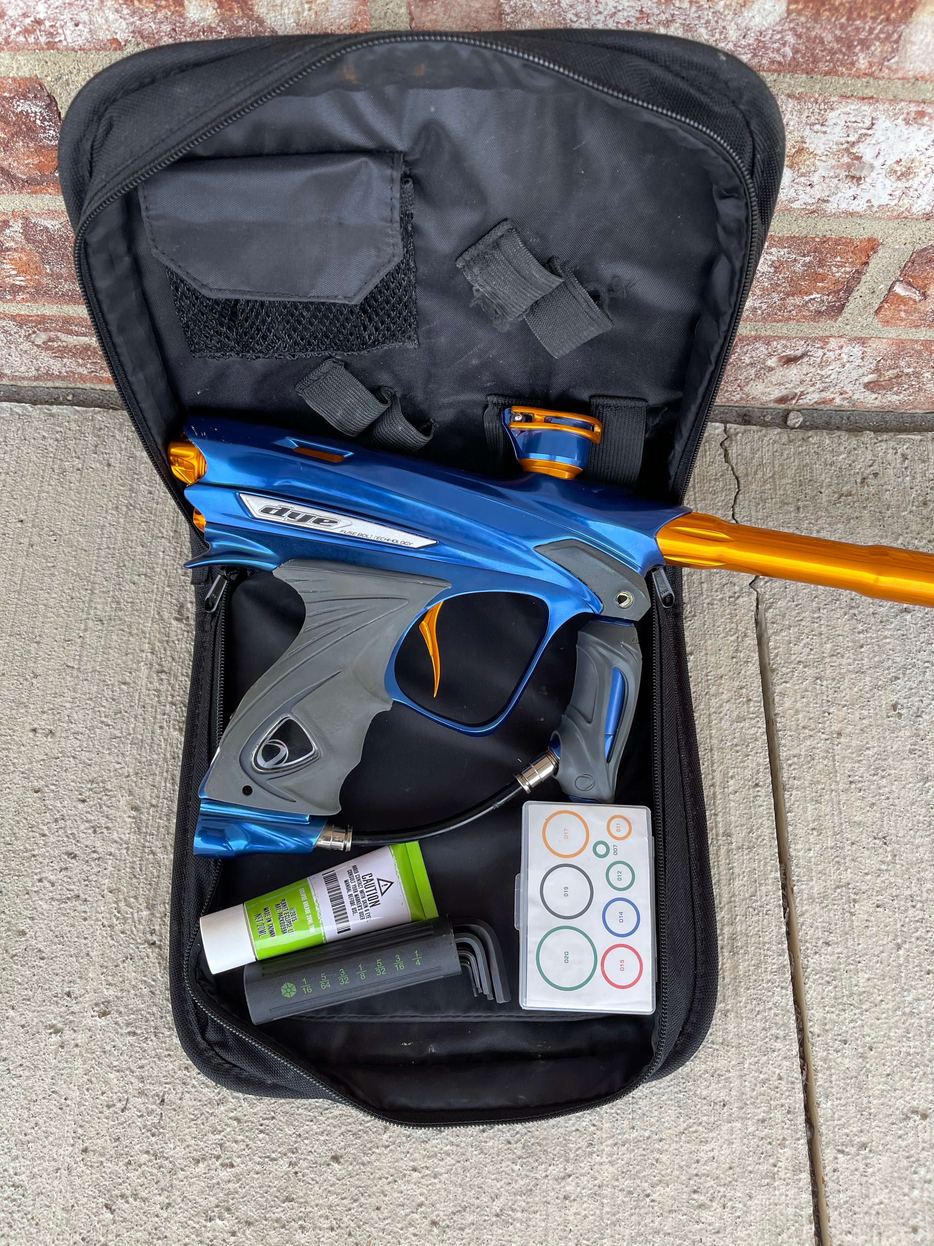 Used Dye DM13 Paintball Marker - Blue / Orange - Image 5