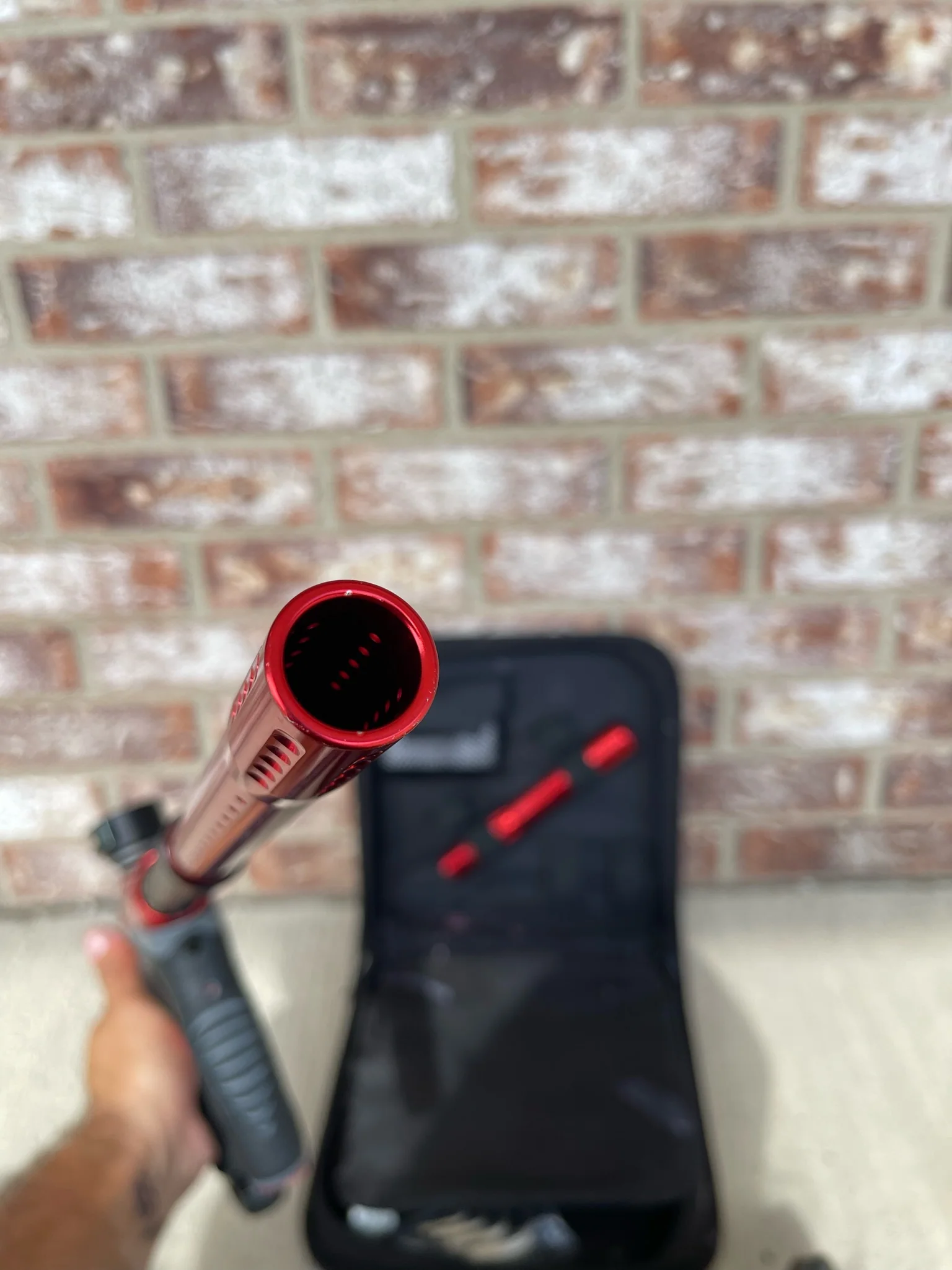 Used Dye DM15 Paintball Marker - Gloss Red w/ 2 UL Backs, Lockdown 2 Feedneck, SLAP ASA, Deuce Trigger - Image 14