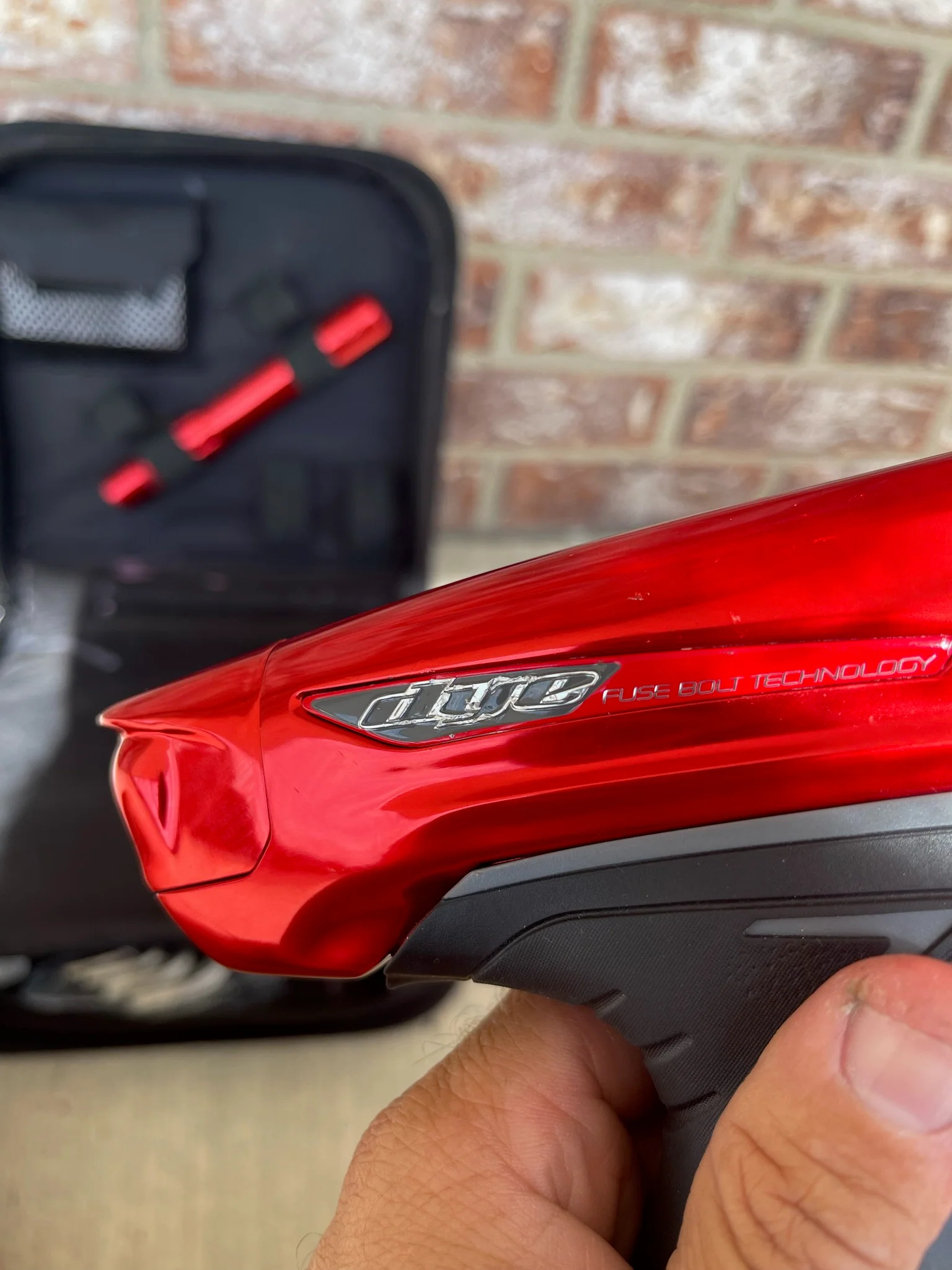 Used Dye DM15 Paintball Marker - Gloss Red w/ 2 UL Backs, Lockdown 2 Feedneck, SLAP ASA, Deuce Trigger - Image 15