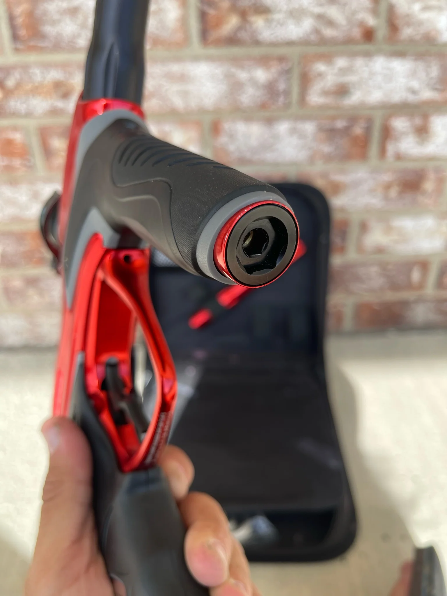 Used Dye DM15 Paintball Marker - Gloss Red w/ 2 UL Backs, Lockdown 2 Feedneck, SLAP ASA, Deuce Trigger - Image 17