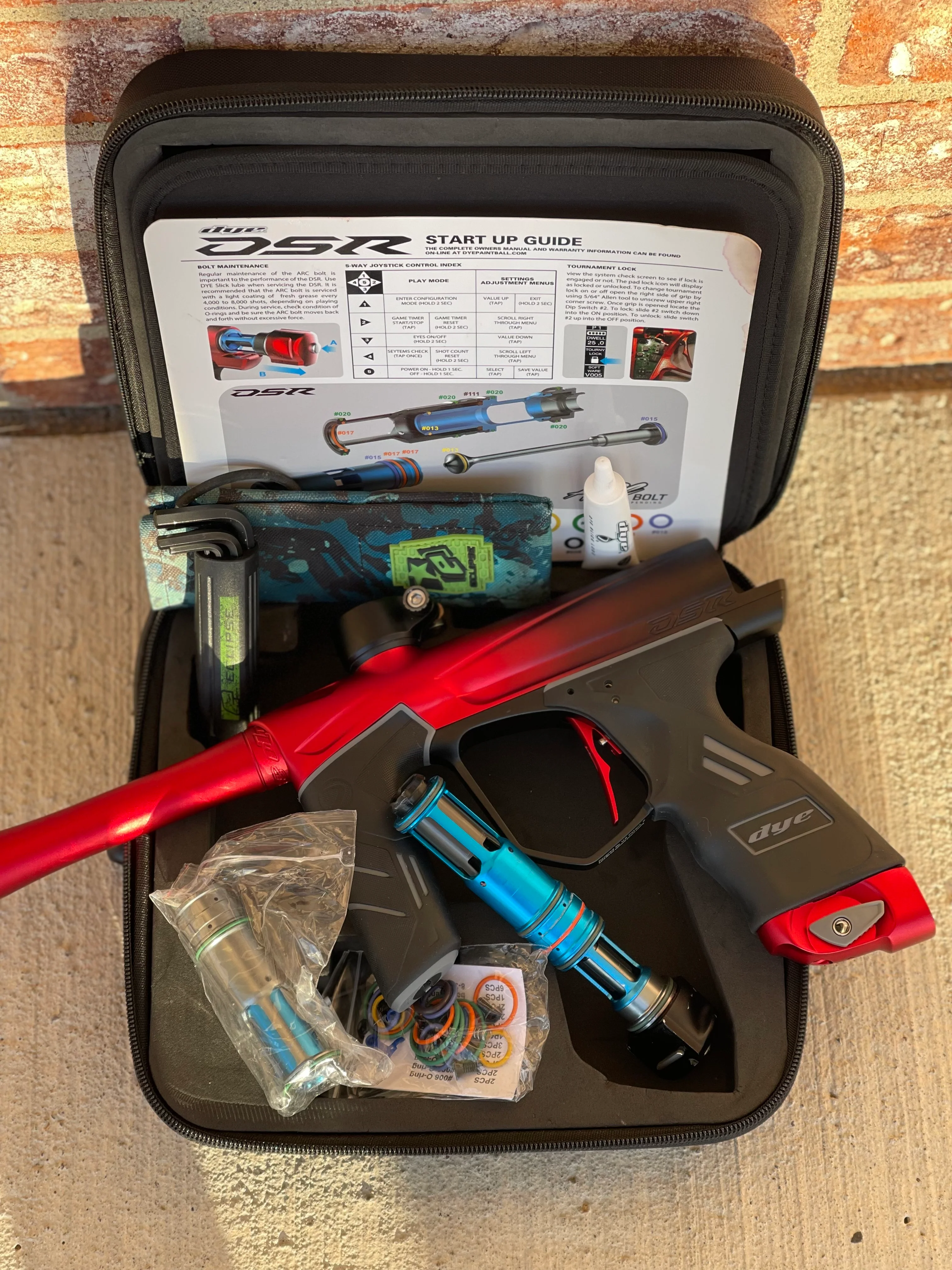 Used Dye DSR Paintball Gun - Black Cherry w/ Flex Face Bolt, Flex Flow Can, 4th Gen Eye Pipe, and Lockdown 2 Feedneck - Image 7