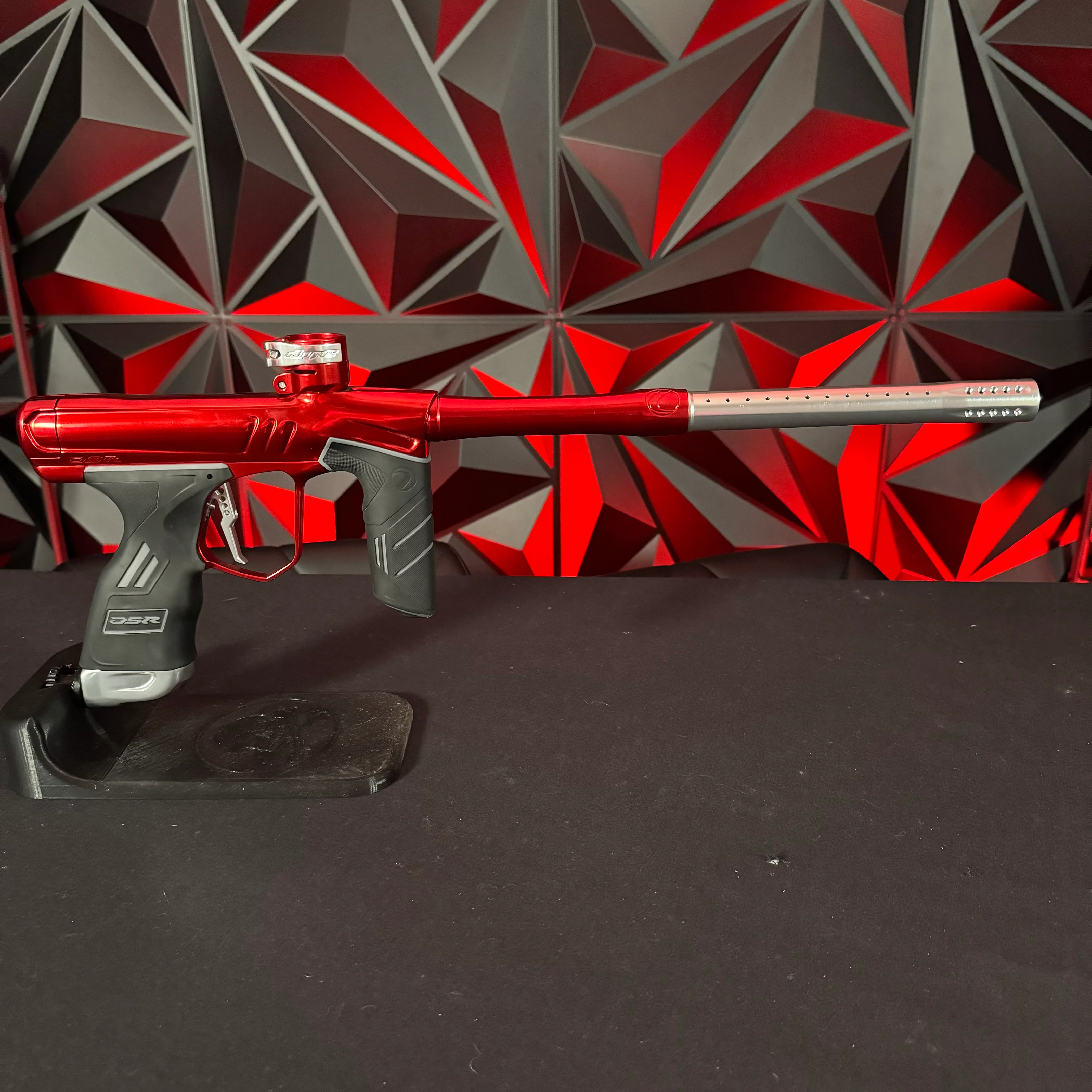 Used Dye DSR+ Paintball Gun - LAVA (Red/Silver) w/IM Pro Kit - Image 6