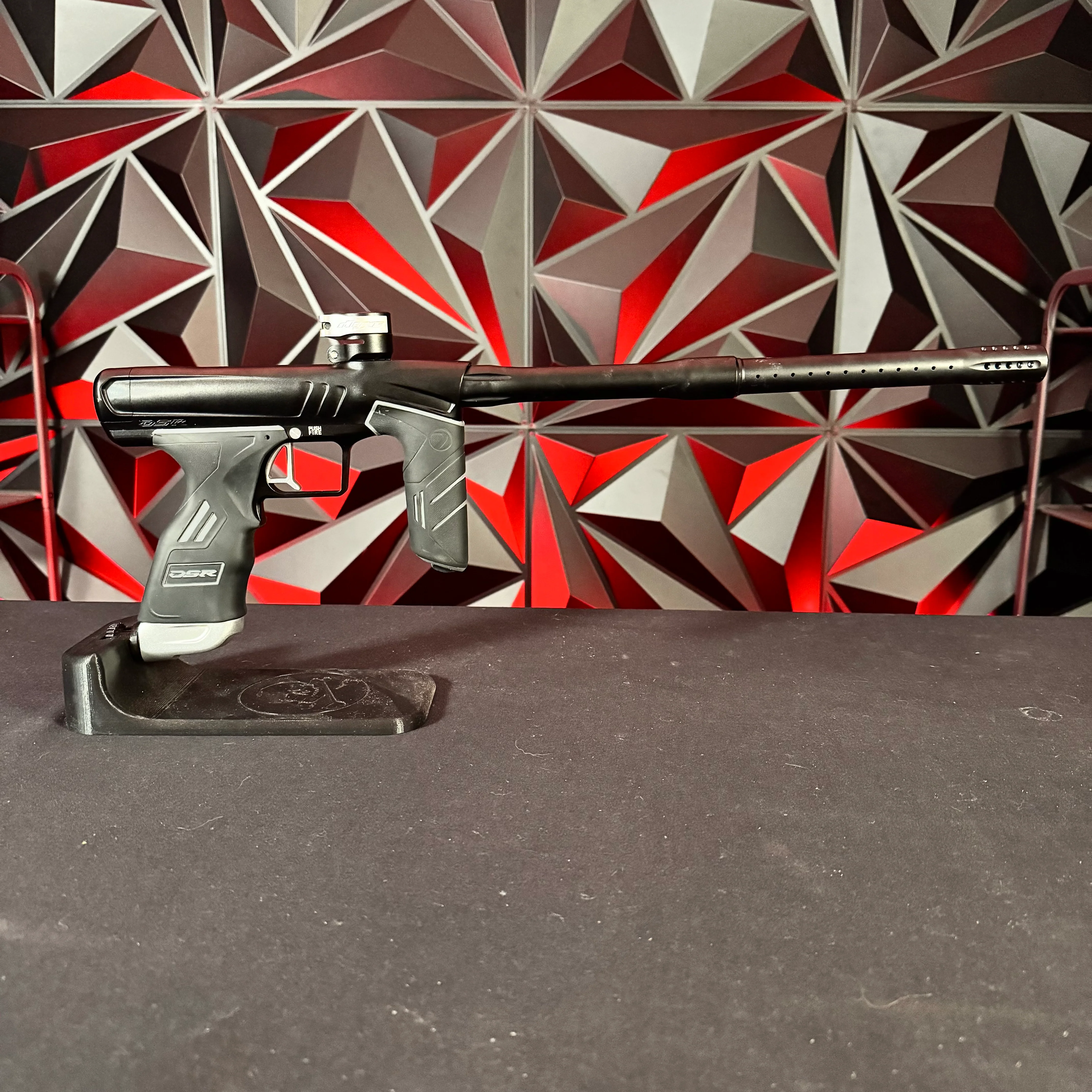Used Dye DSR+ Paintball Gun - *MECHANICAL ONLY* Black w/Silver ASA and Silver Feedneck Lever - Image 6