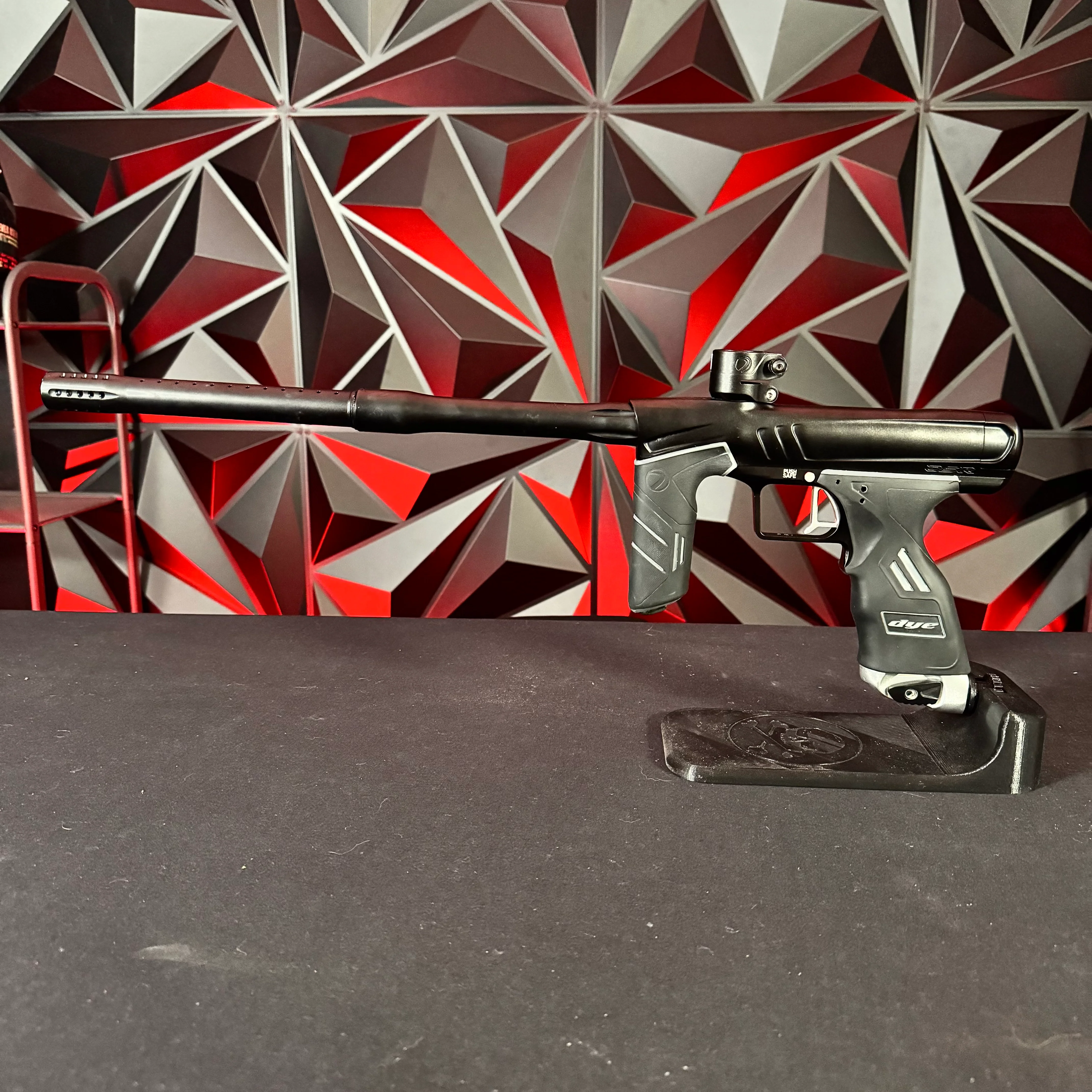 Used Dye DSR+ Paintball Gun - *MECHANICAL ONLY* Black w/Silver ASA and Silver Feedneck Lever - Image 7
