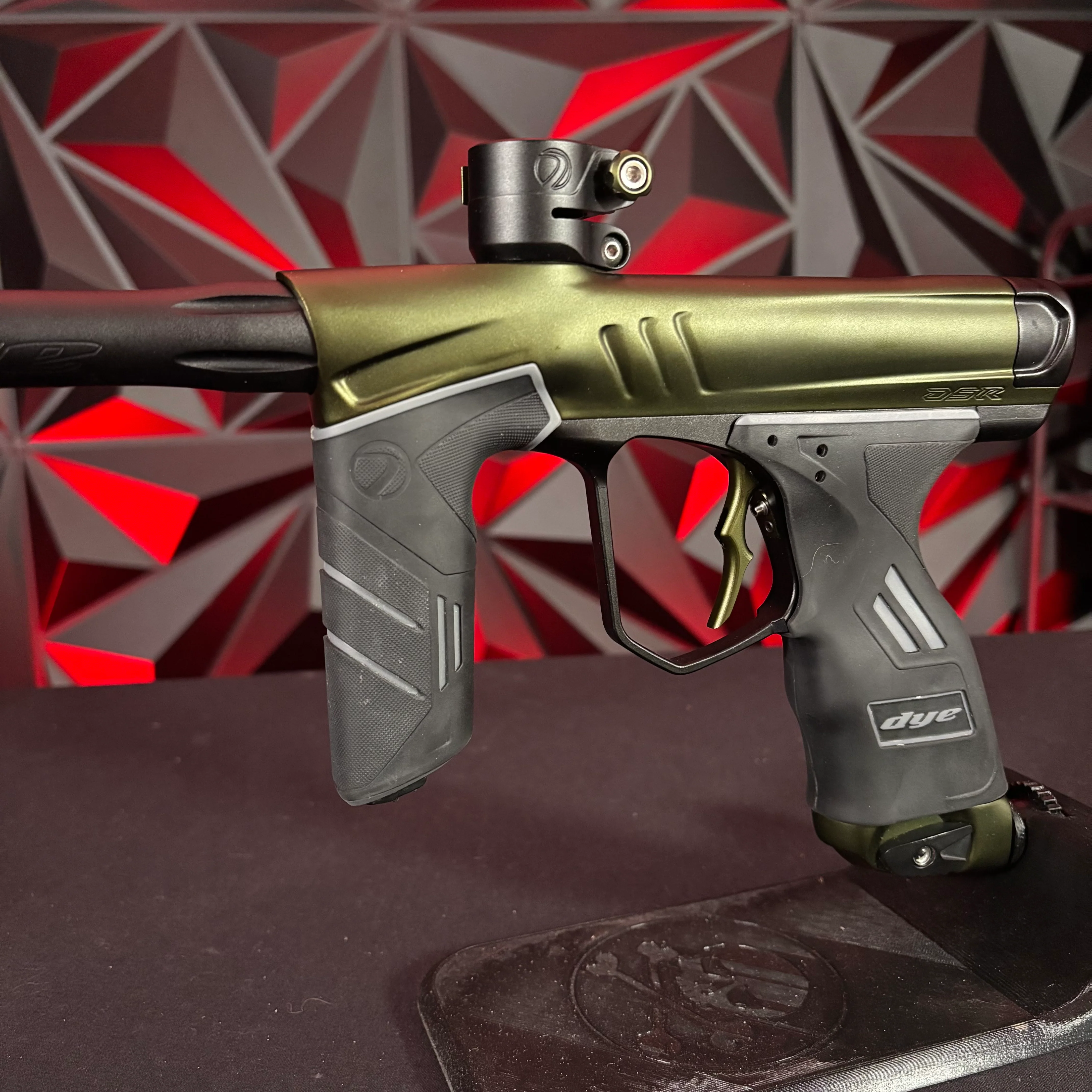 Used Dye DSR+ Paintball Gun - Olive/Black - IM Pro Kit (Installed) - Image 5